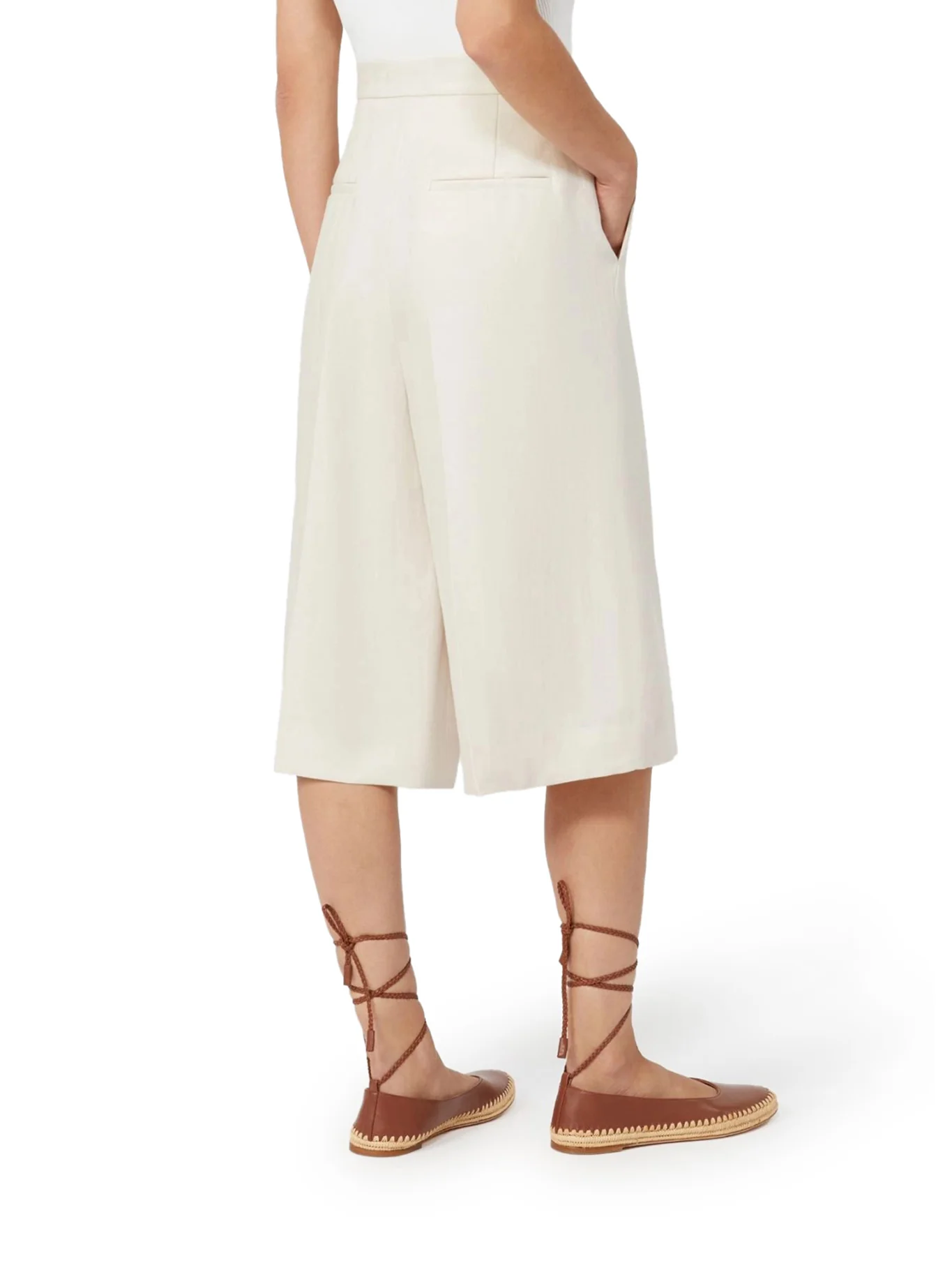 KAKI LINEN BERMUDA SHORTS - Image 4