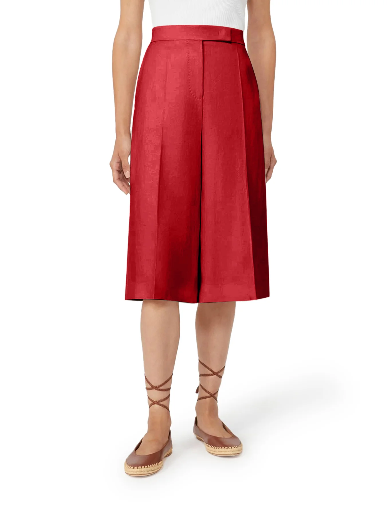 KAKI LINEN BERMUDA SHORTS - Image 2