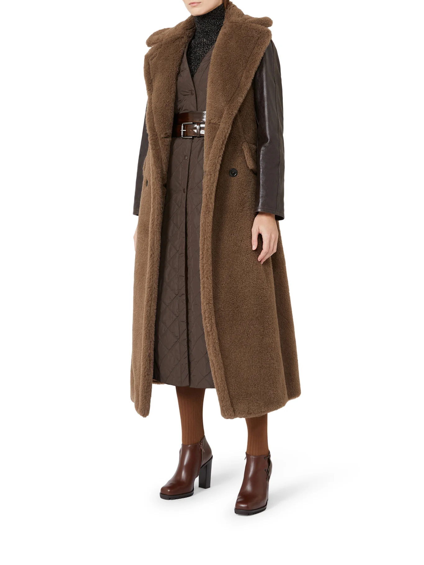 SLEEVELESS COAT IN ALPACA AND WOOL TEDDY - Image 4