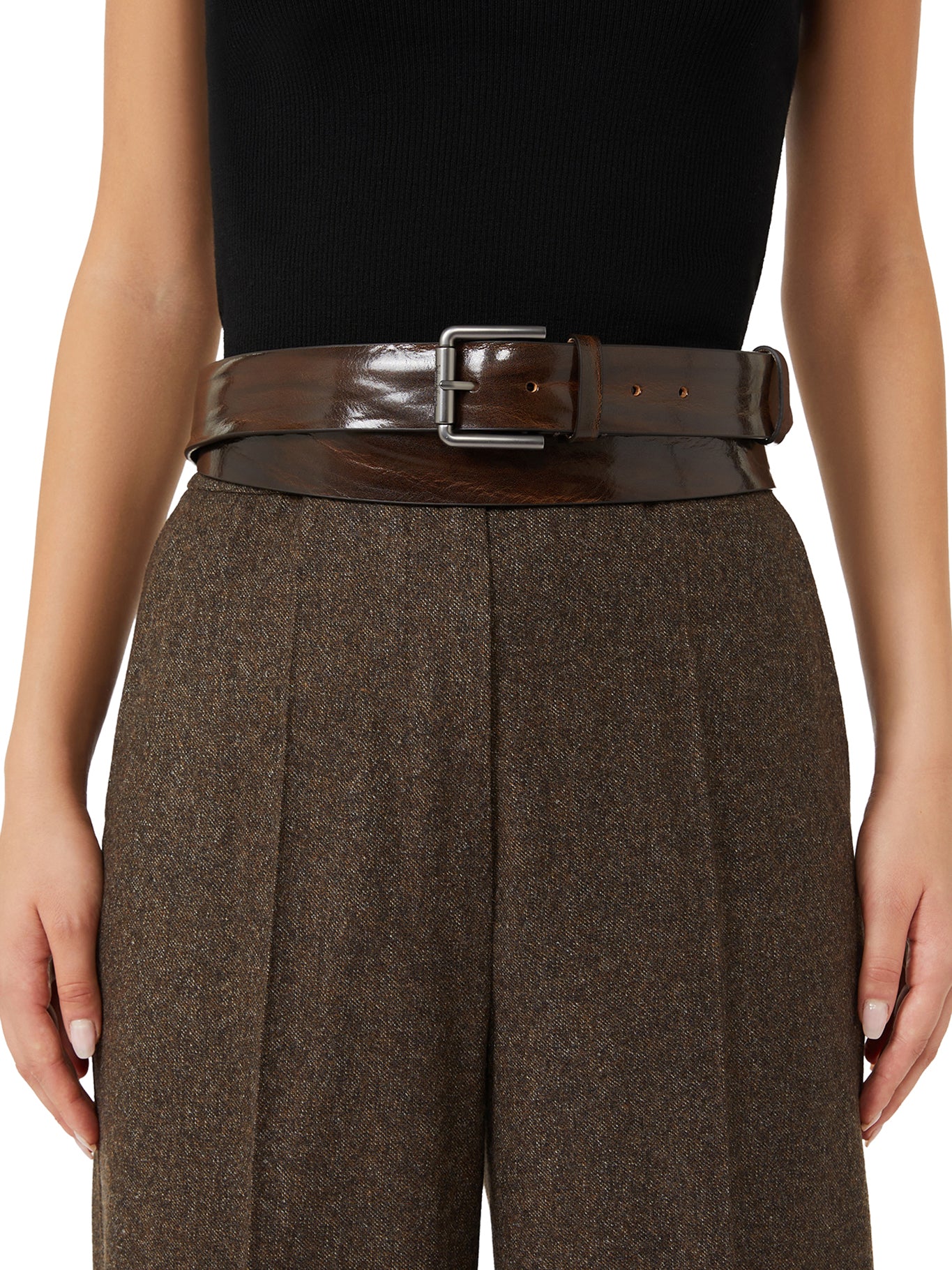 LONG LEATHER BELT BUCKLE40XLONG - Image 2