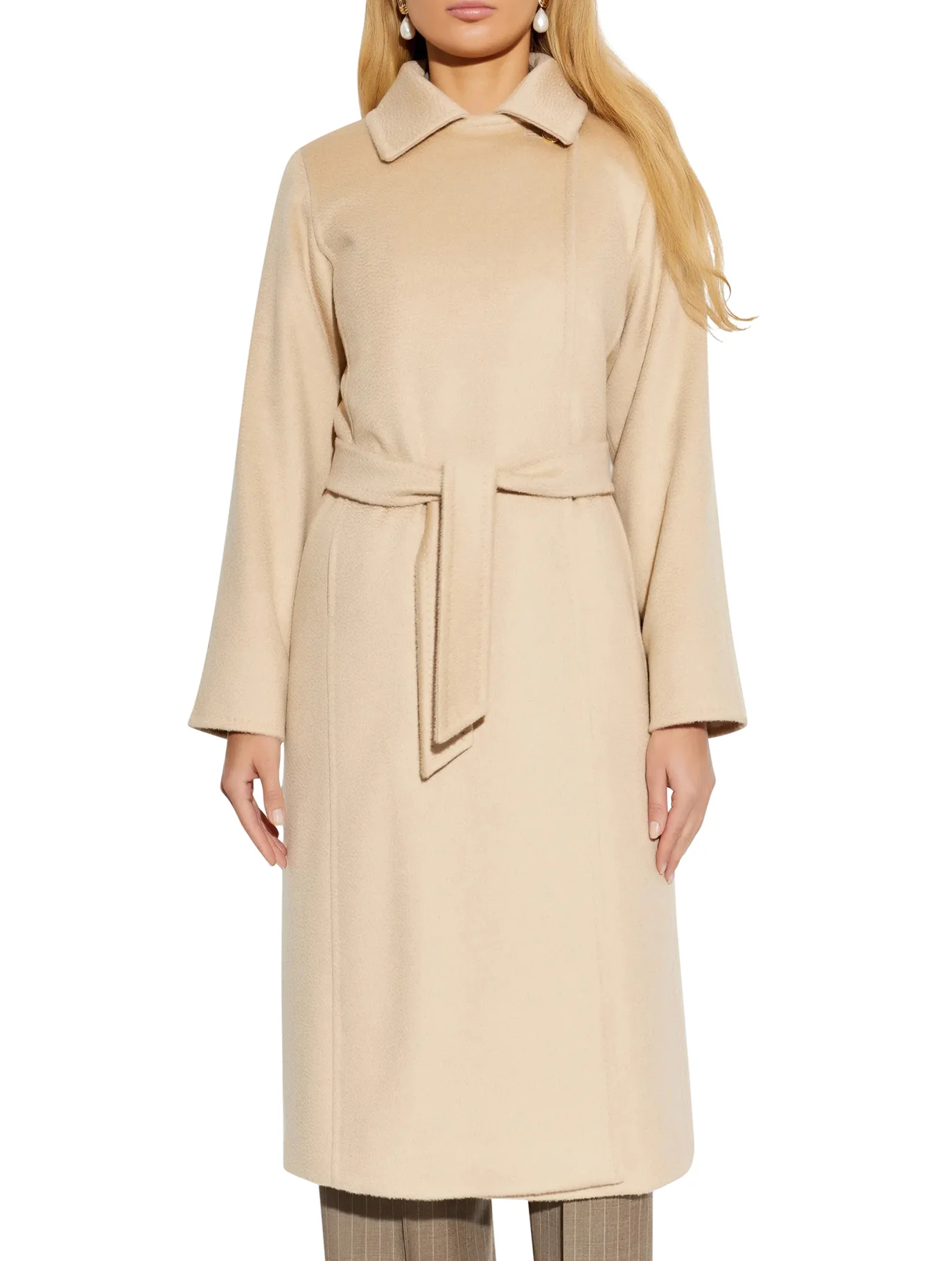 RICCIO CAMEL COAT WITH BELT - Image 3