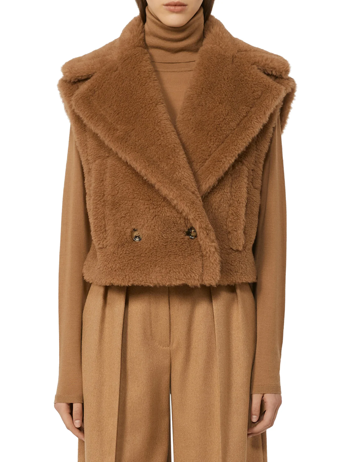 SANTOS 2-IN-1 CROP VEST IN TEDDY FABRIC - Image 3
