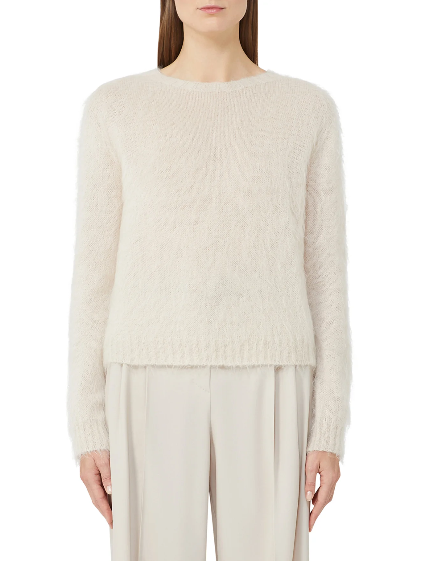 CREW NECK SWEATER IN MOHAIR BLEND YARN - Image 2