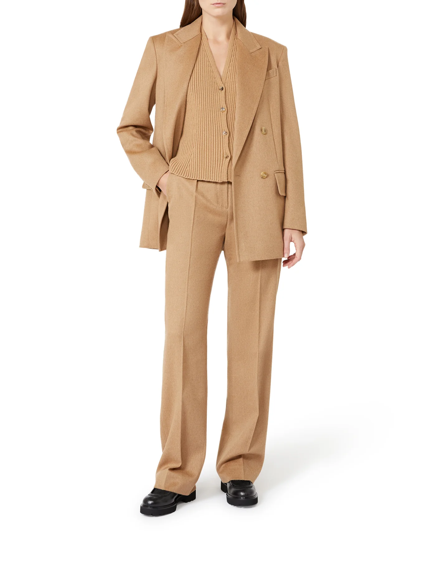 TAILORED CHARCOAL LEATHER TROUSERS - Image 2