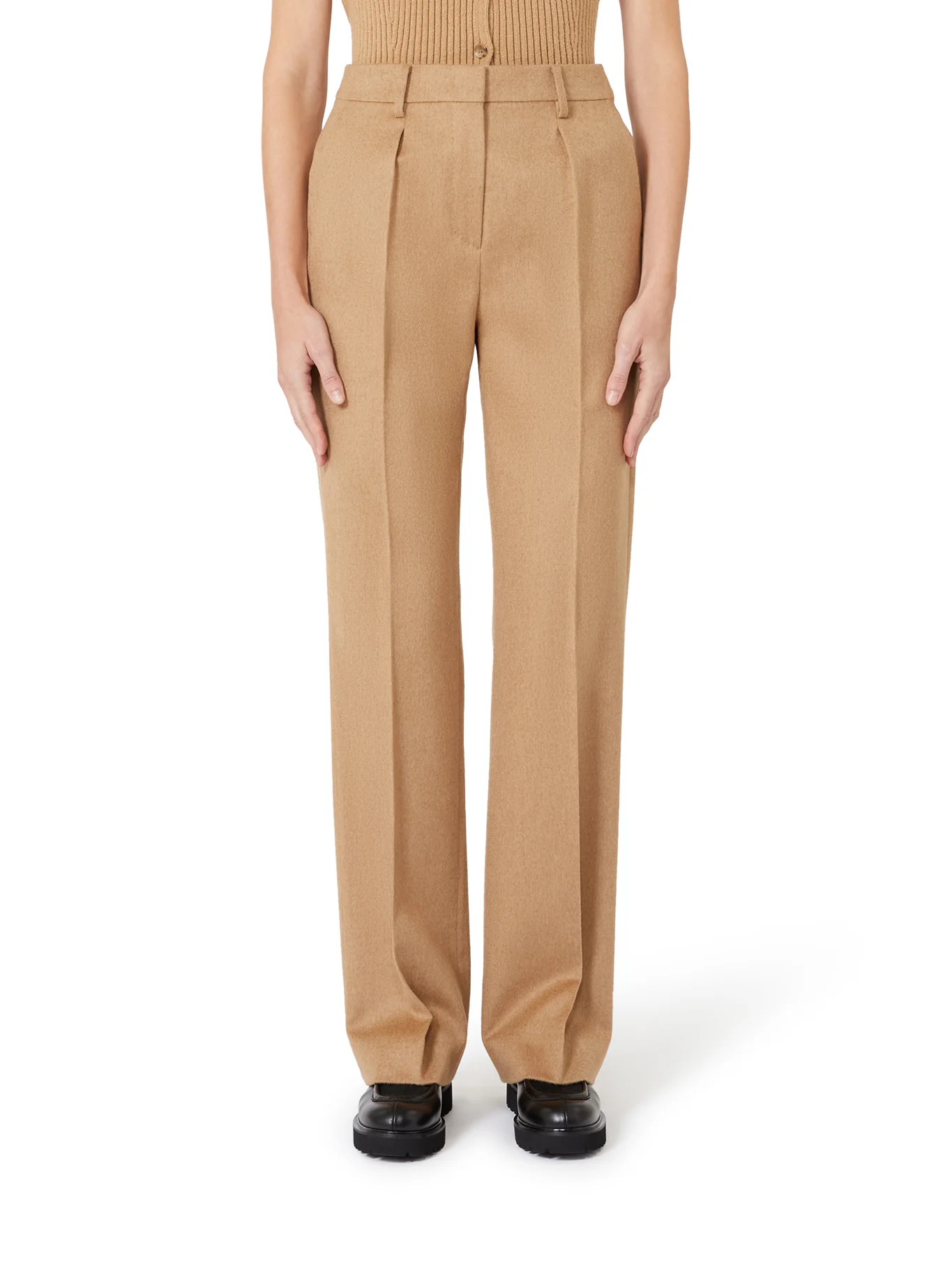 TAILORED CHARCOAL LEATHER TROUSERS - Image 3