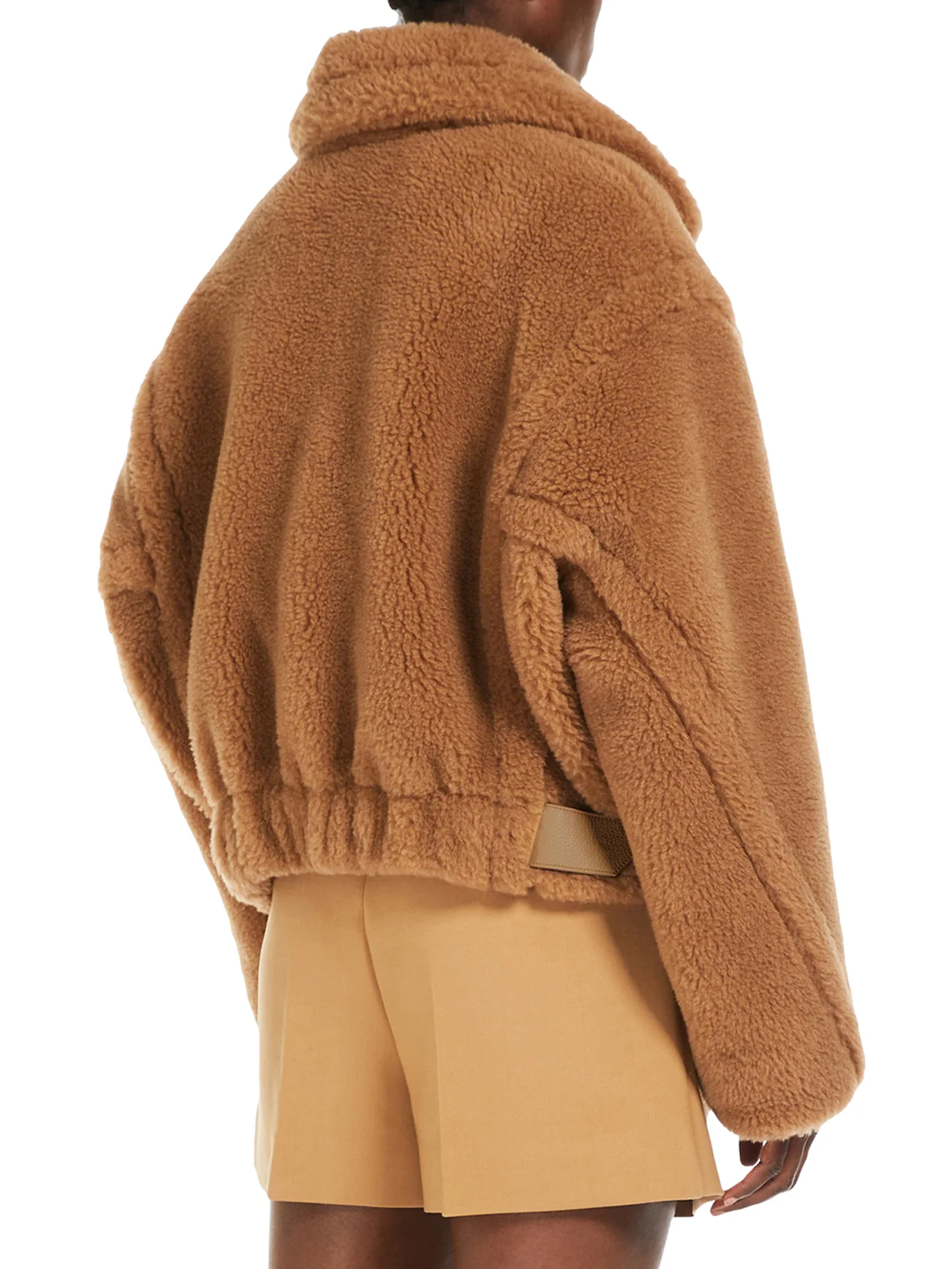 TEDDY BEAR ICON COAT CROP IN CAMEL - Image 3