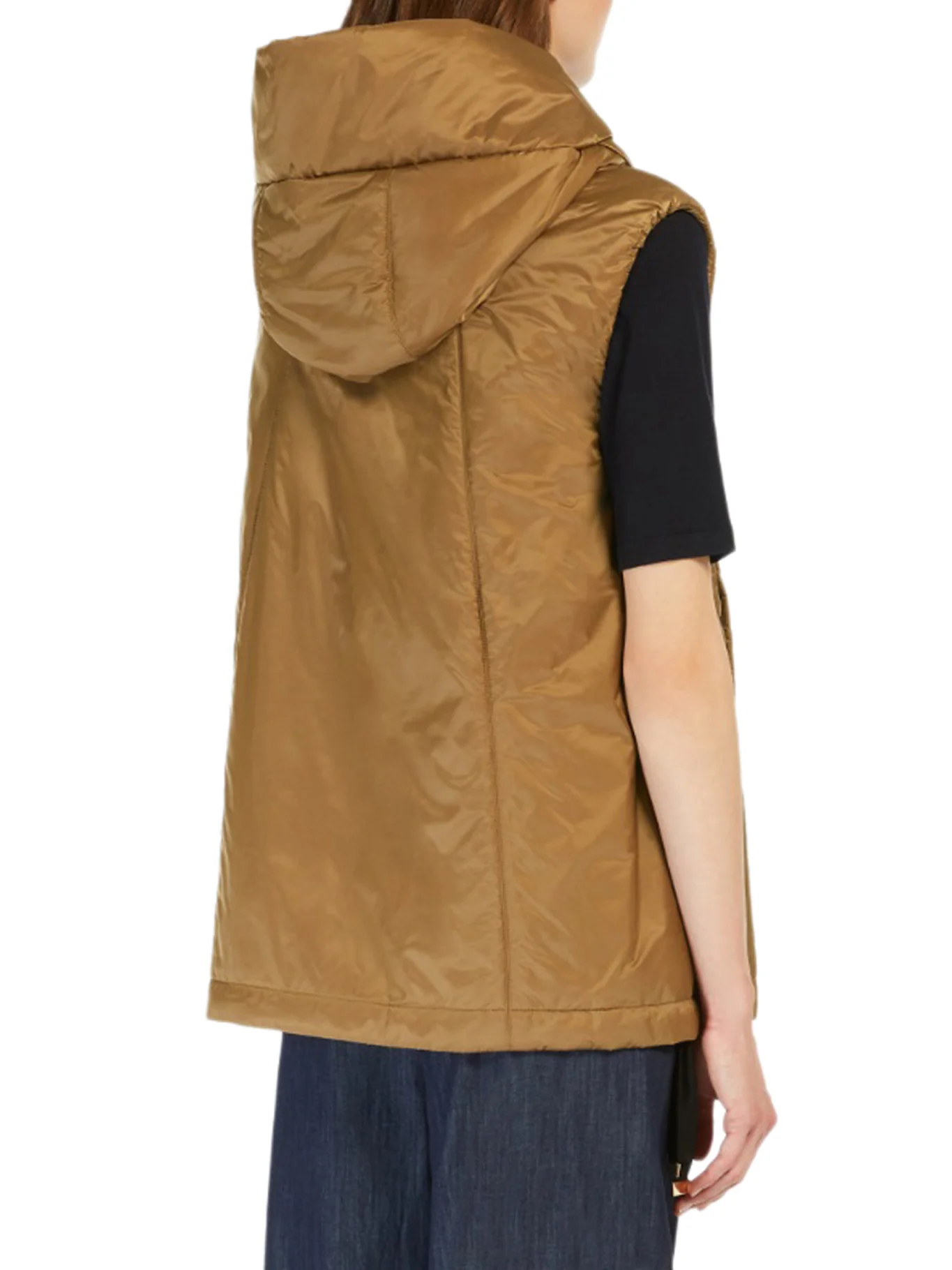PADDED VEST WITH HOOD IN ANTI-DROP CANVAS - Image 4