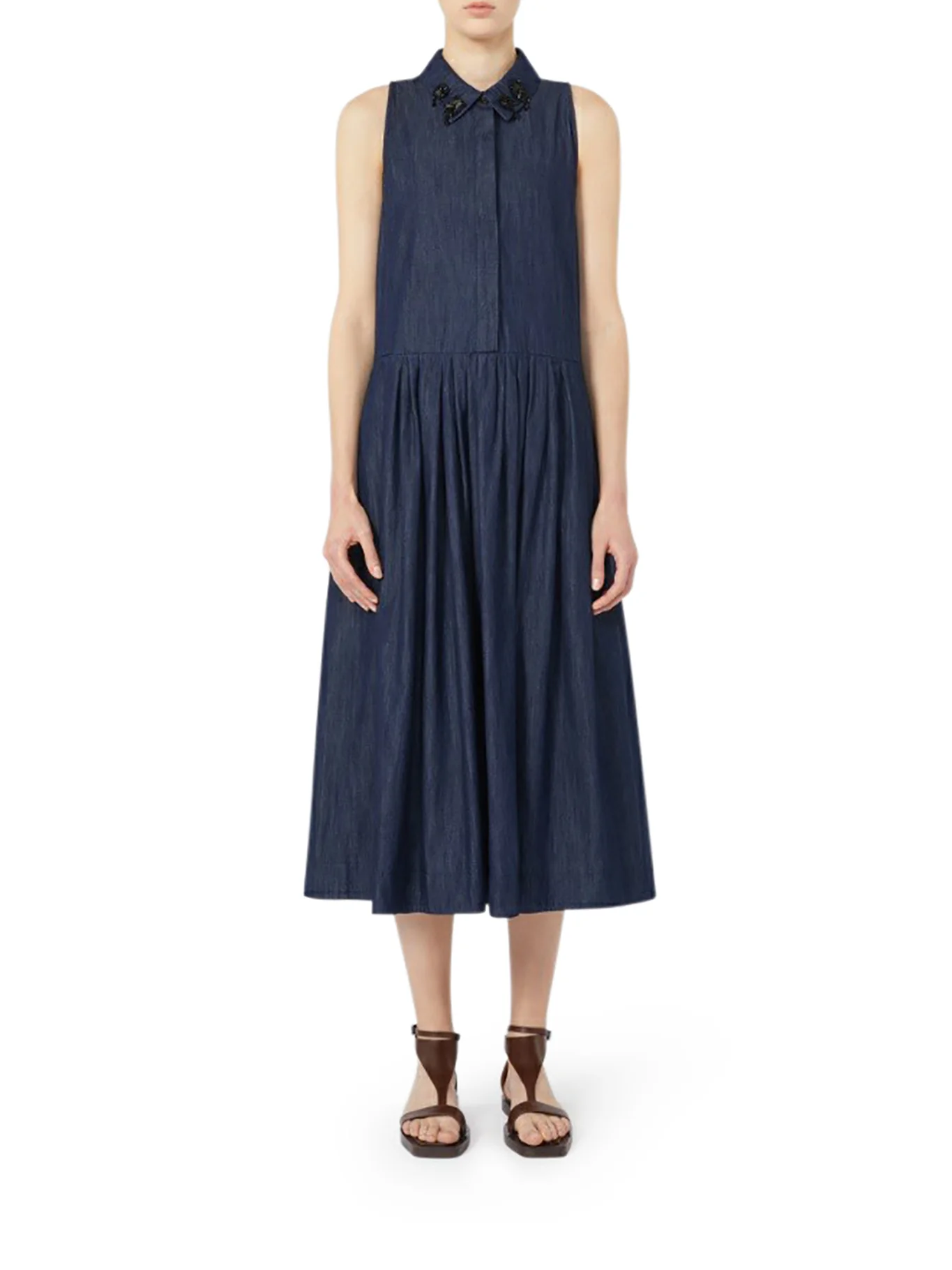 SLEEVELESS DENIM DRESS - Image 2