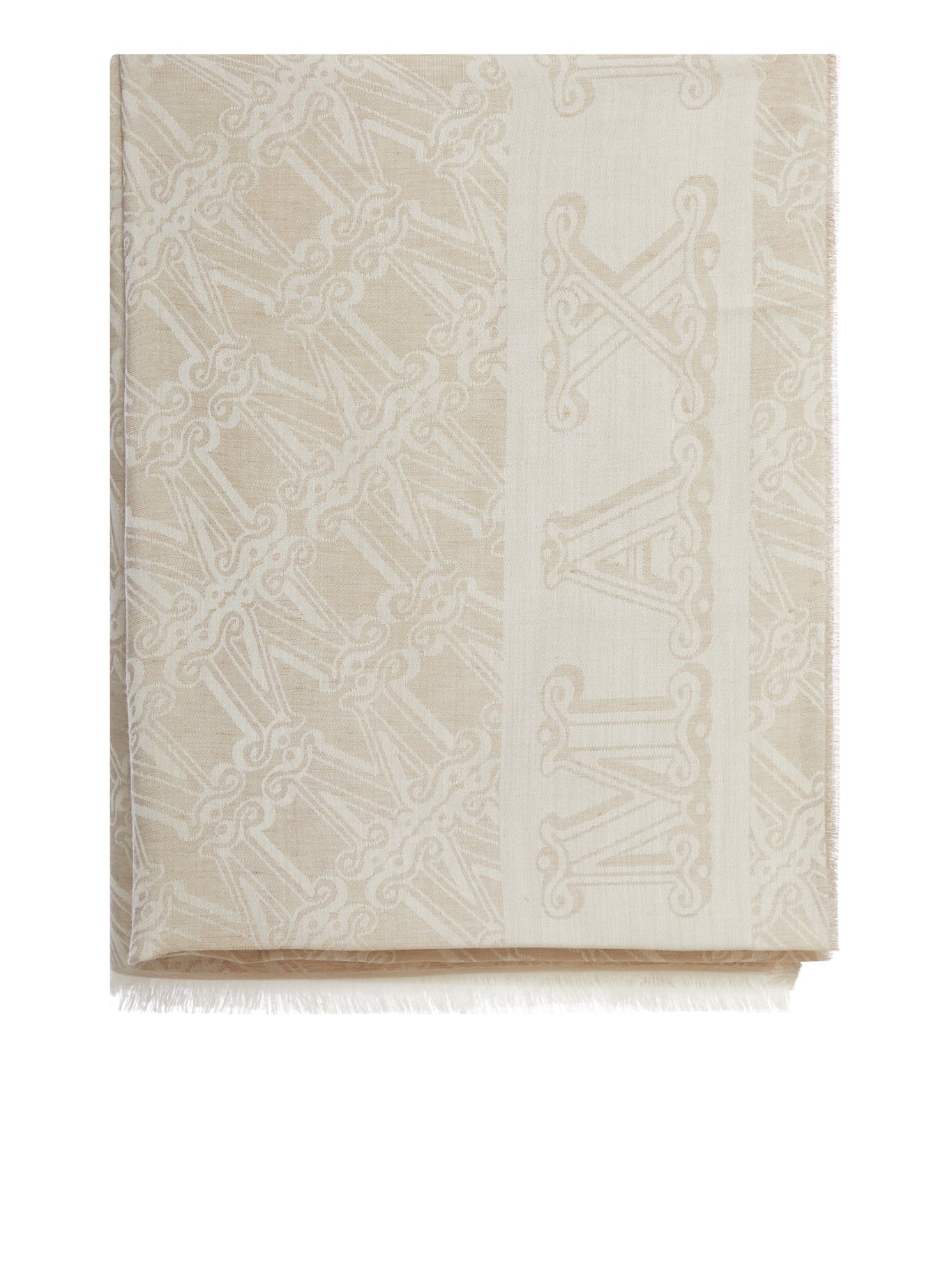 VETUSTA WOOL AND SILK SCARF WITH JACQUARD LOGO - Image 2