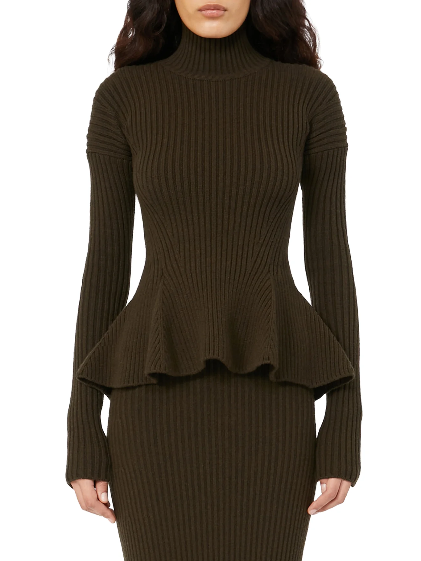 WOOL AND CASHMERE PEPLUS TURTLENECK - Image 3