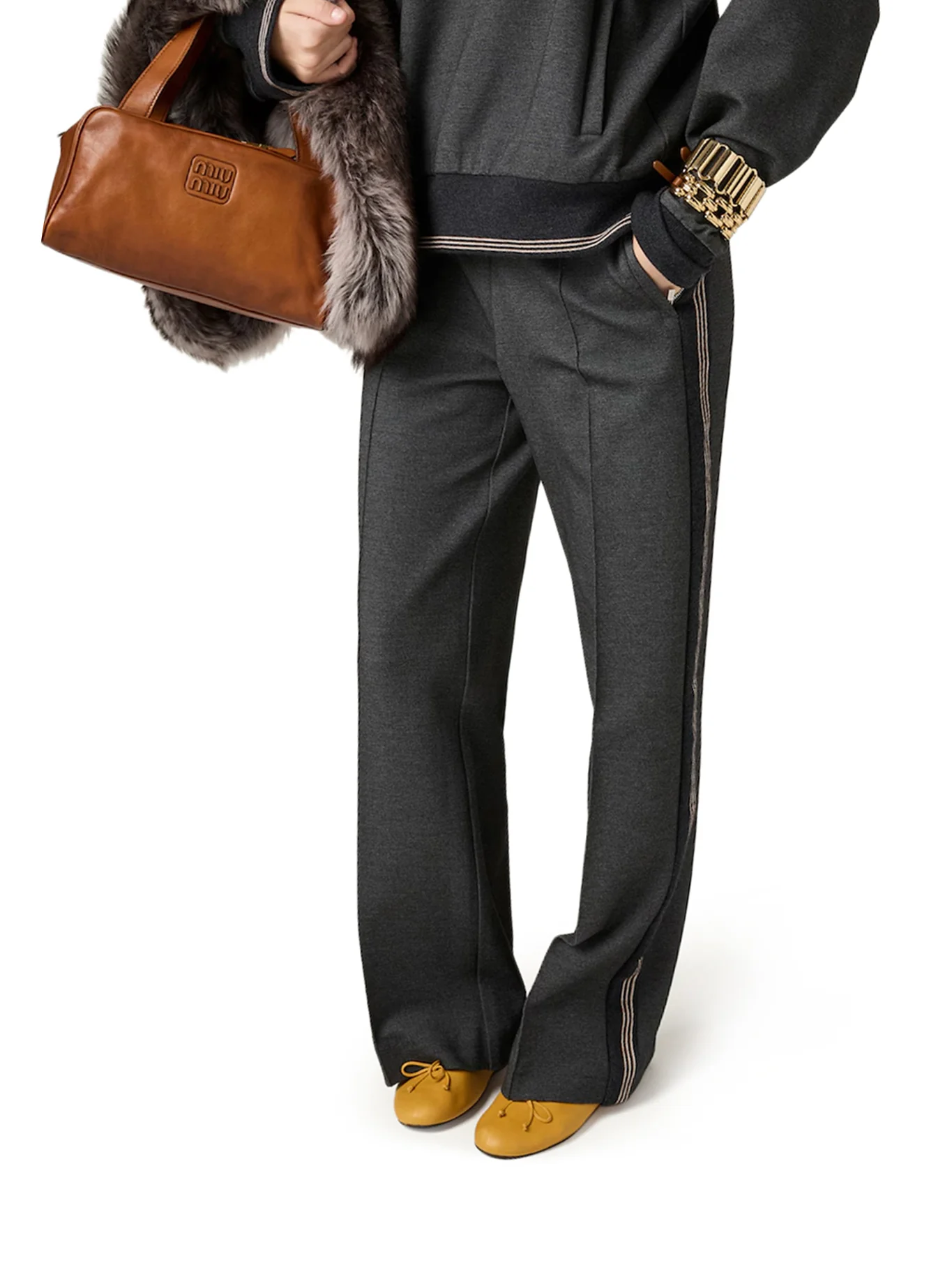 KNIT TROUSERS WITH FABRIC STITCH - Image 3