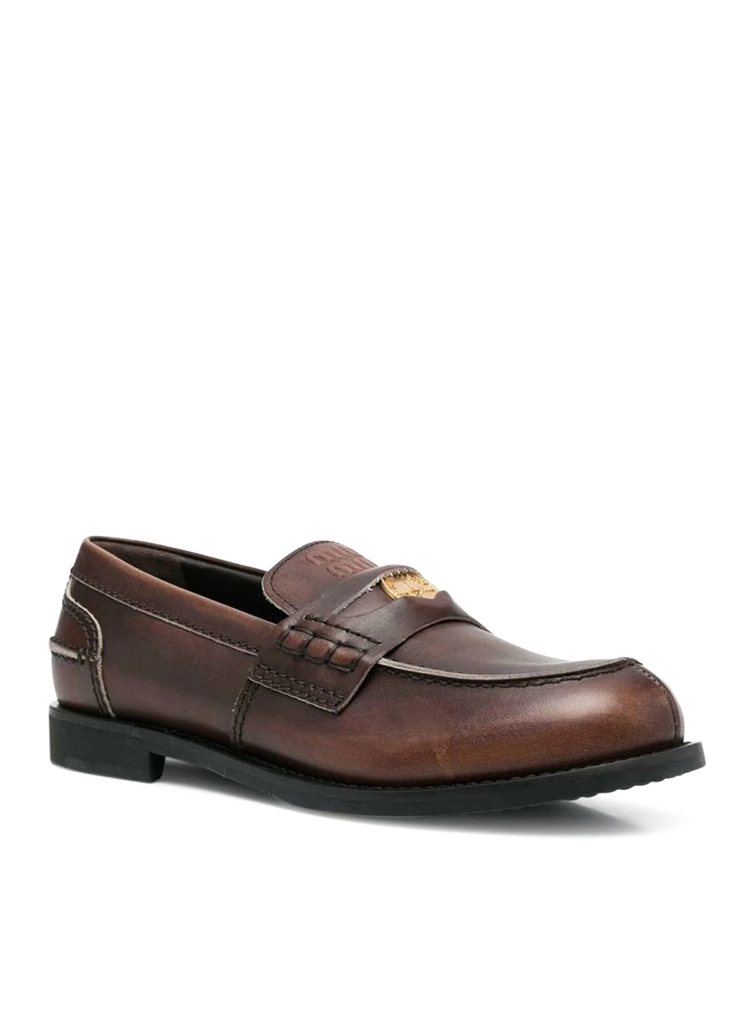 VINTAGE EFFECT LEATHER LOAFERS - Image 2