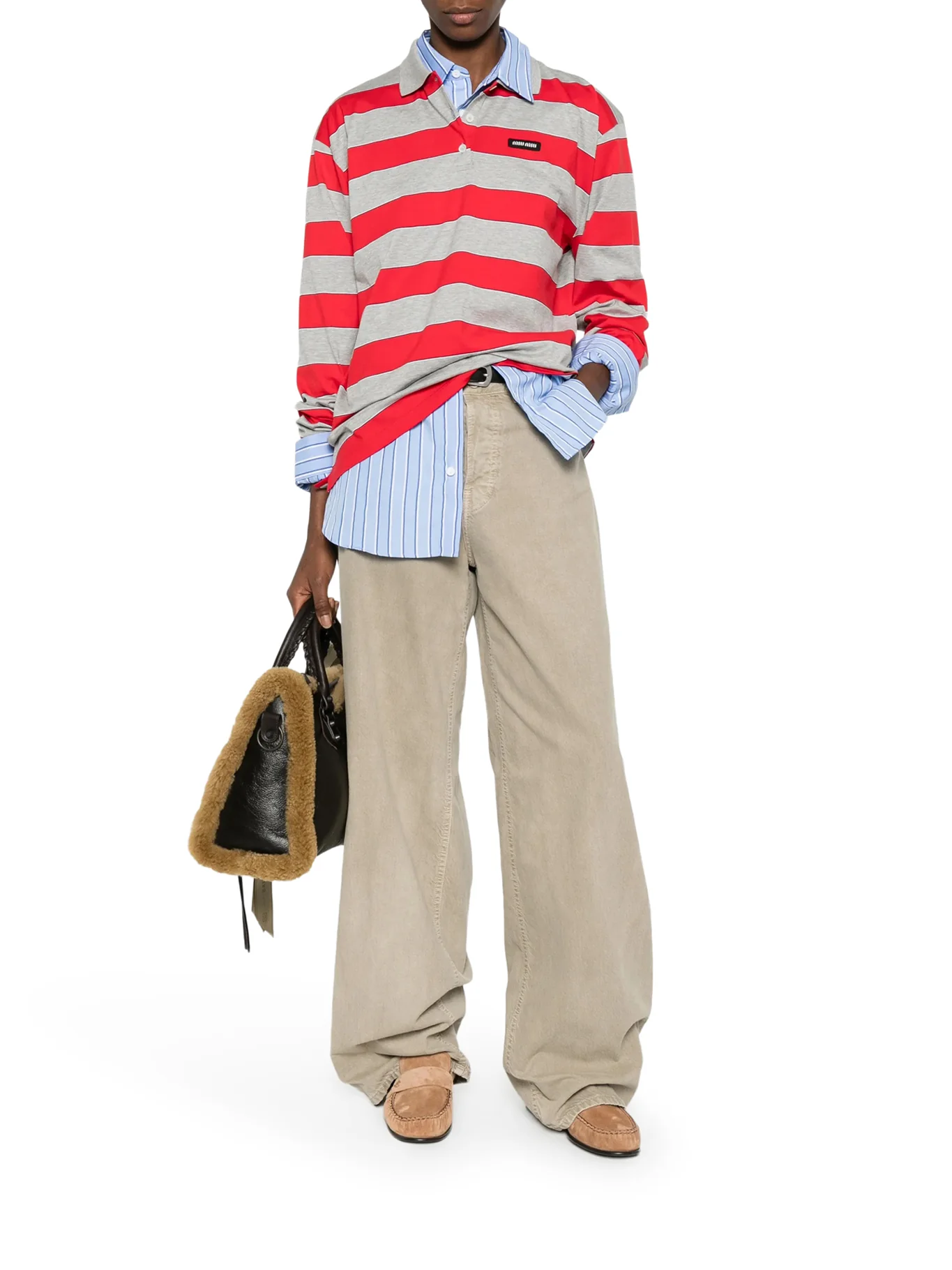 STRIPED COTTON JERSEY POLO SHIRT WITH LOGO PATCH - Image 2