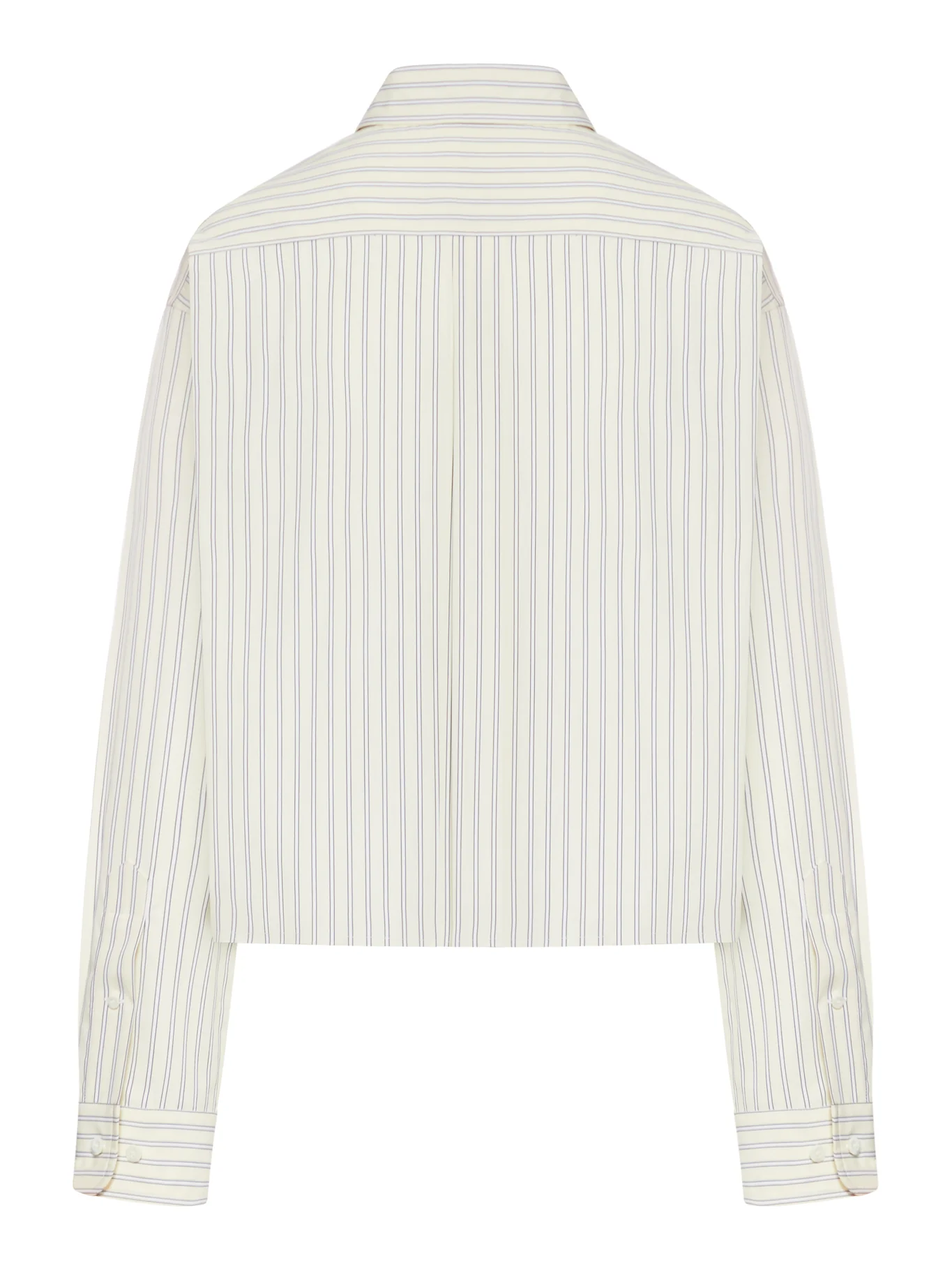 STRIPED COTTON POPLIN CROP SHIRT WITH LOGO - Image 2