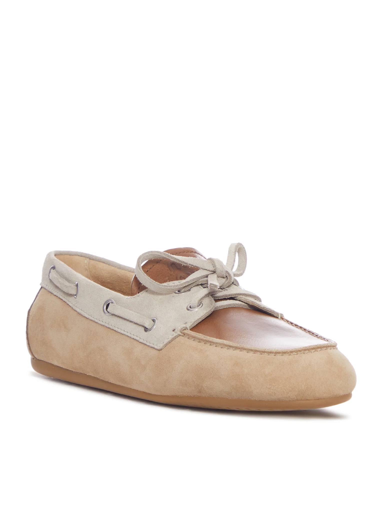 UNLINED LEATHER AND SUEDE LOAFERS - Image 2