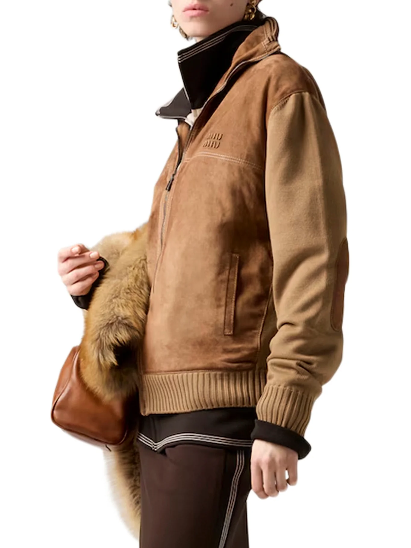 WOOL AND LEATHER CARDIGAN WITH ZIP - Image 2