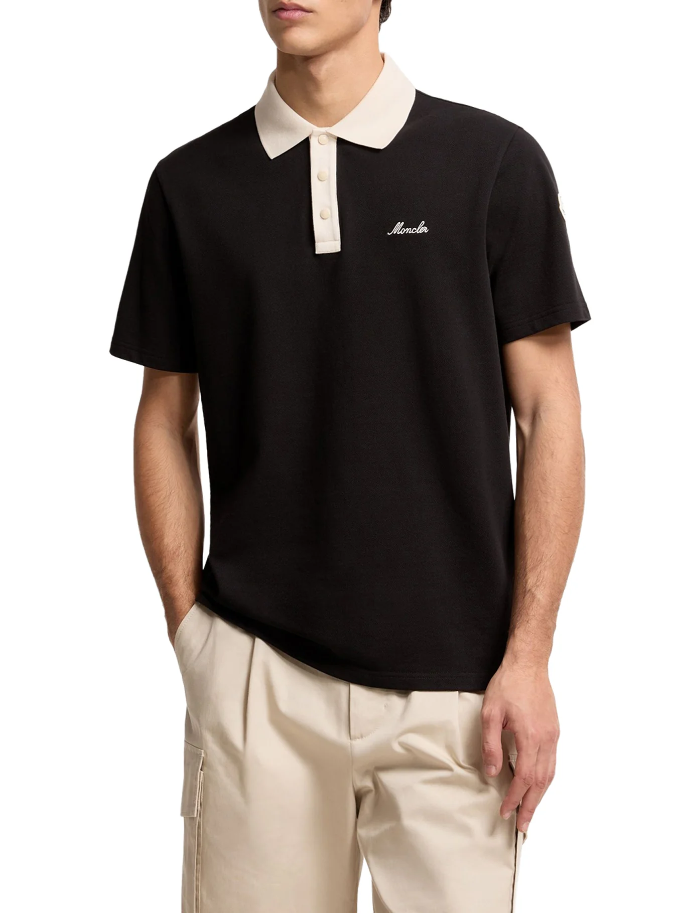 COTTON PIQUET POLO SHIRT WITH EMBROIDERED LOGO - Image 3