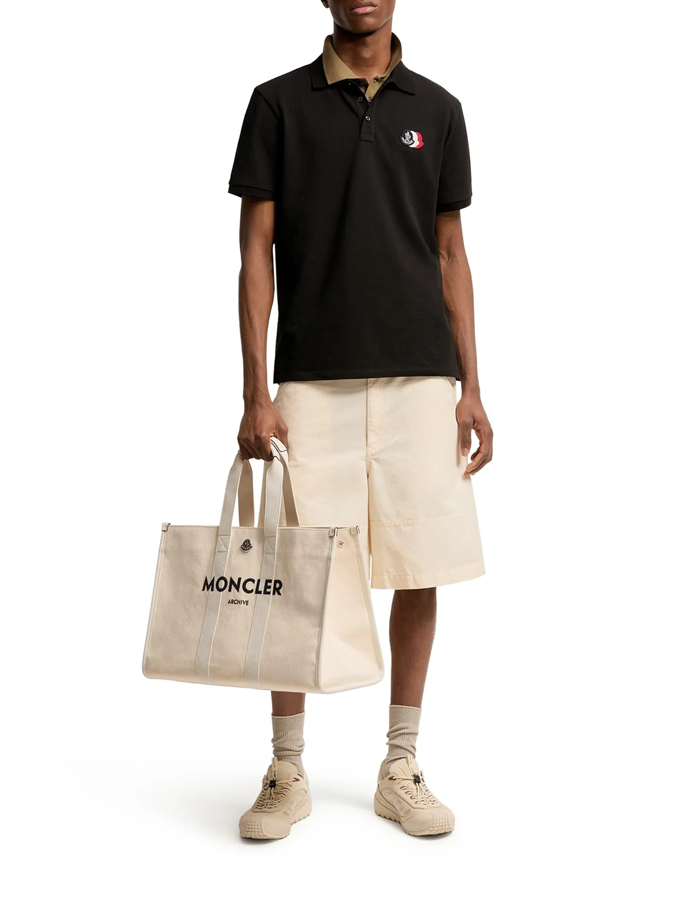 COTTON PIQUET POLO SHIRT WITH LOGO PATCH - Image 2