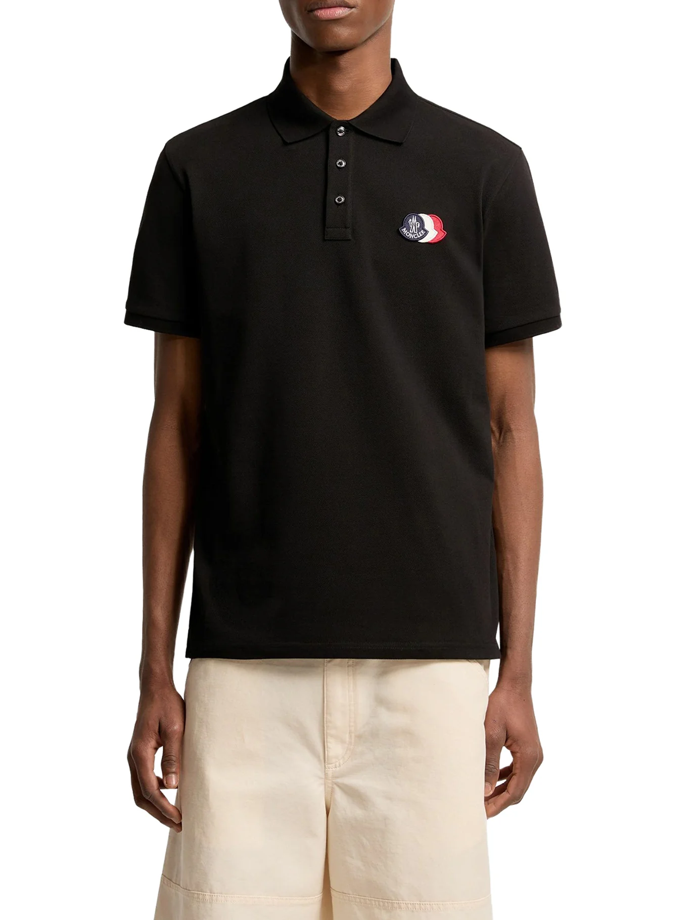 COTTON PIQUET POLO SHIRT WITH LOGO PATCH - Image 3