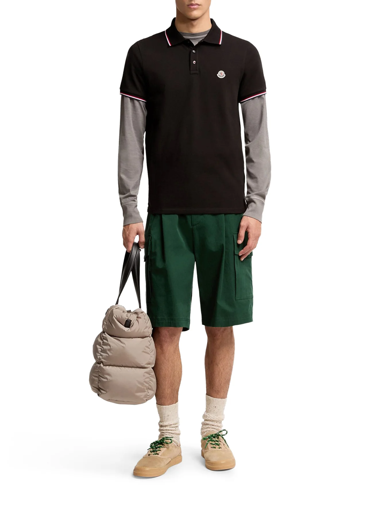 COTTON PIQUET POLO SHIRT WITH TRICOLOR TRIM - Image 2