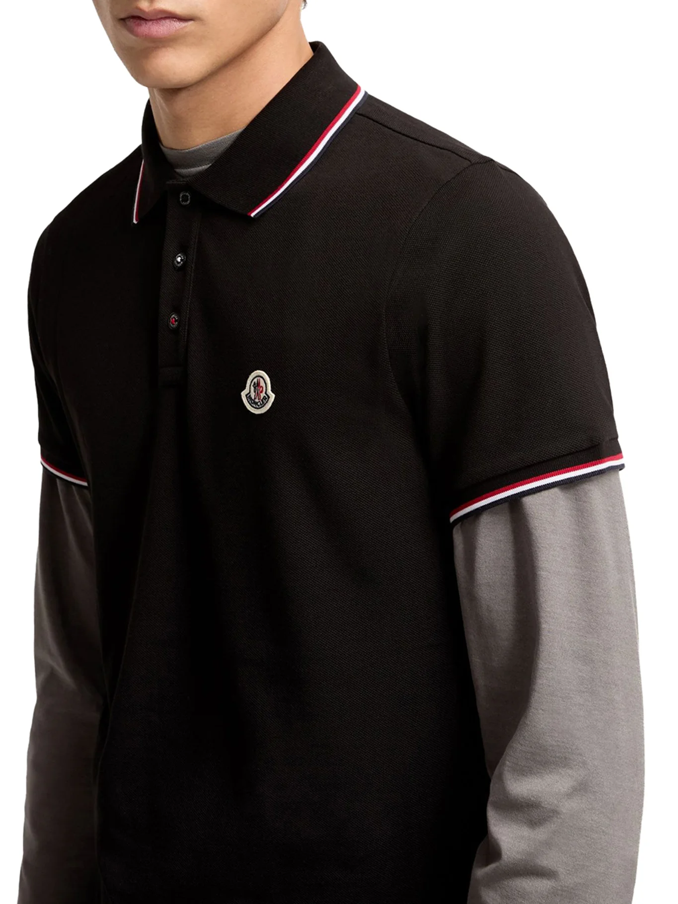 COTTON PIQUET POLO SHIRT WITH TRICOLOR TRIM - Image 5
