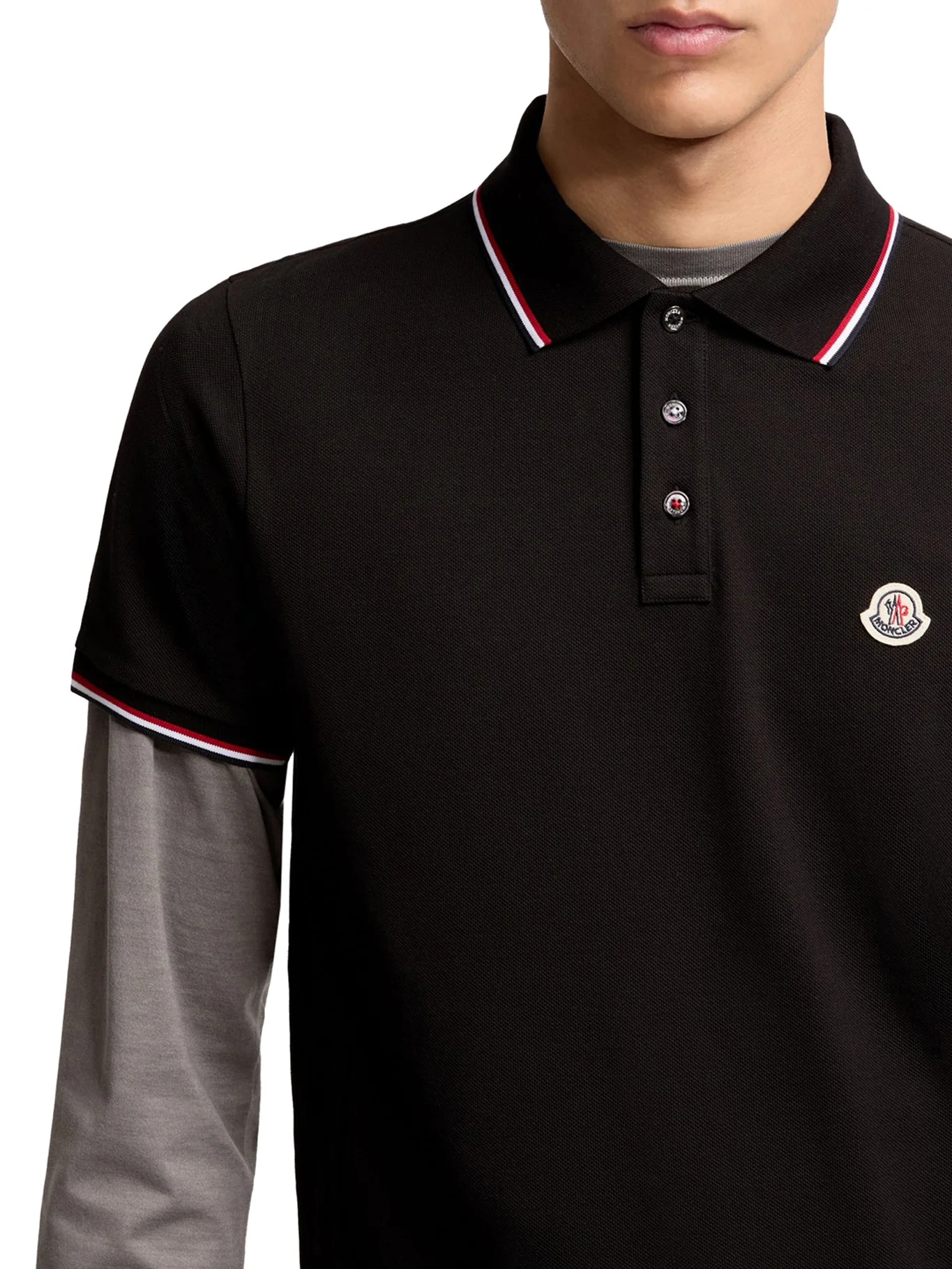 COTTON PIQUET POLO SHIRT WITH TRICOLOR TRIM - Image 6