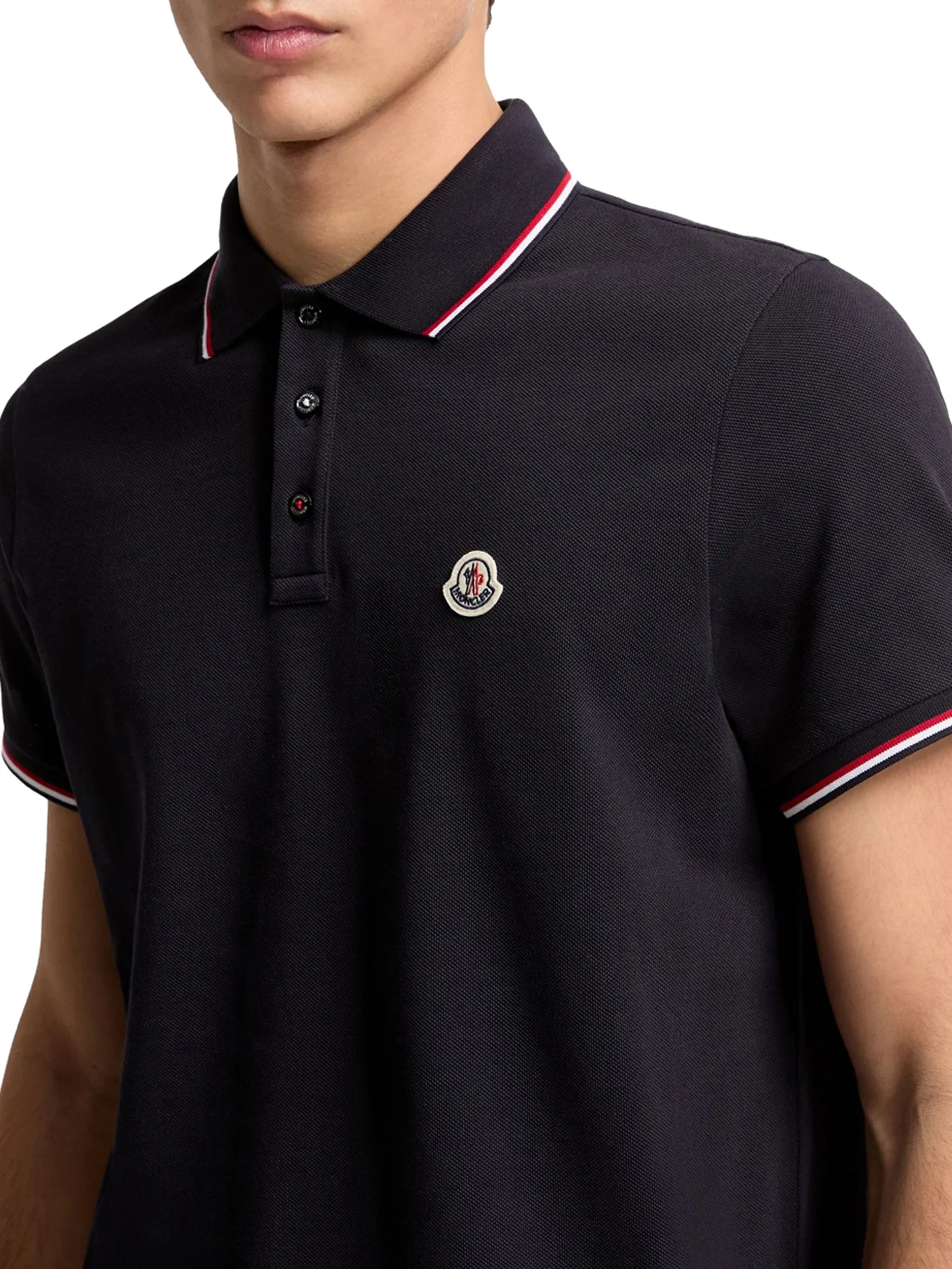 COTTON PIQUET POLO SHIRT WITH TRICOLOR TRIM - Image 6