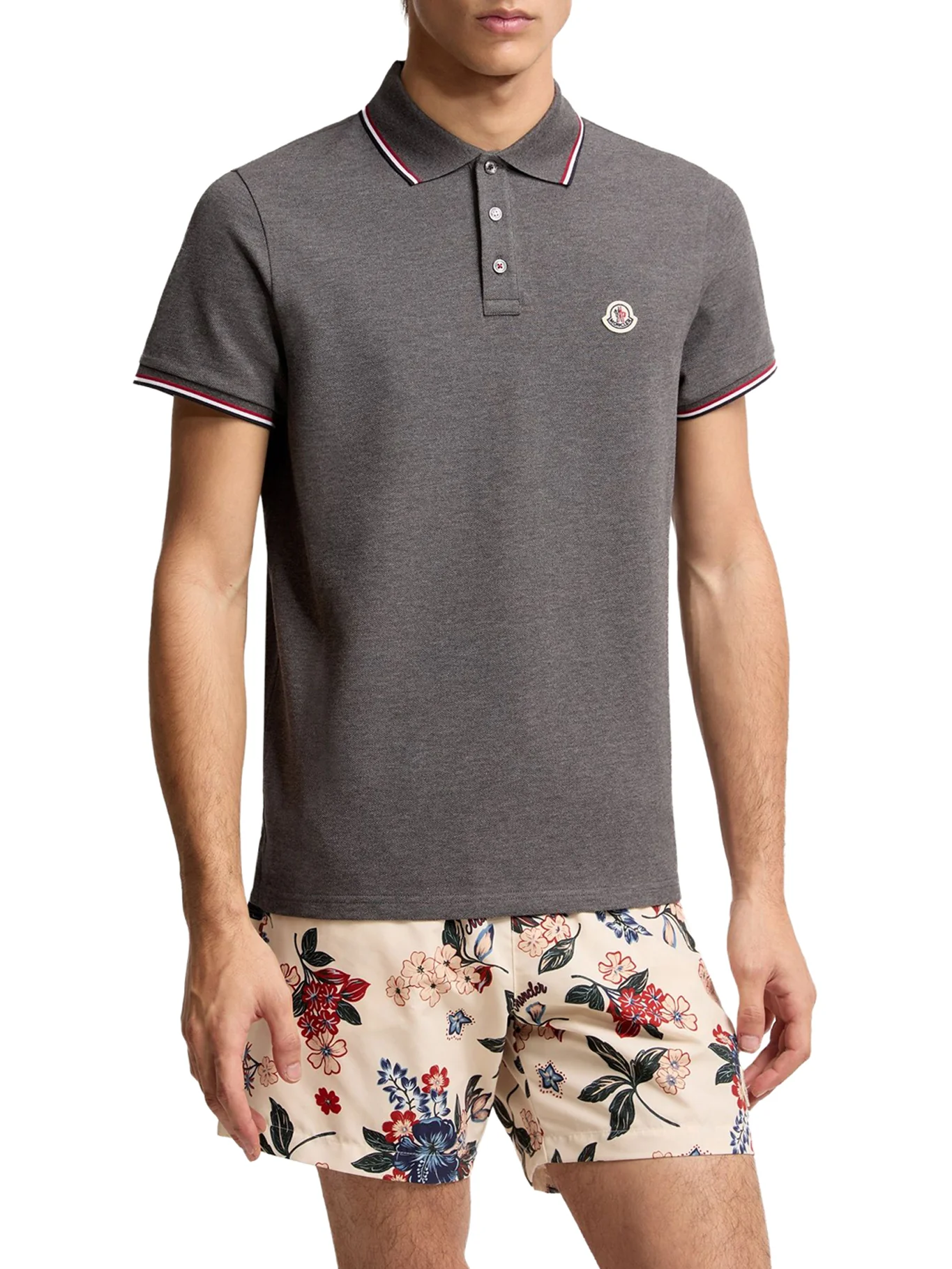 COTTON PIQUET POLO SHIRT WITH TRICOLOR TRIM - Image 3