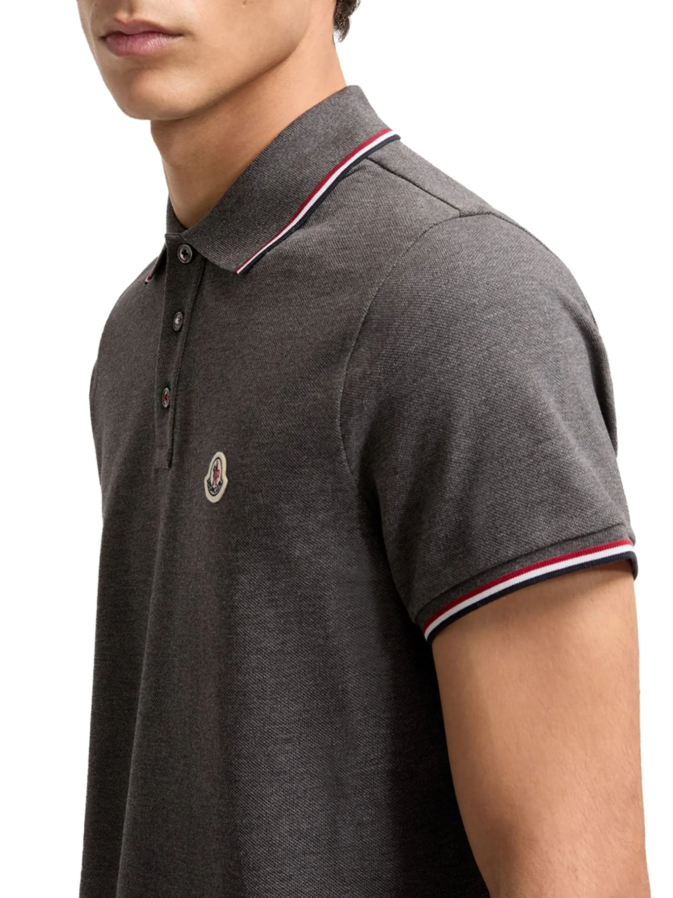 COTTON PIQUET POLO SHIRT WITH TRICOLOR TRIM - Image 5