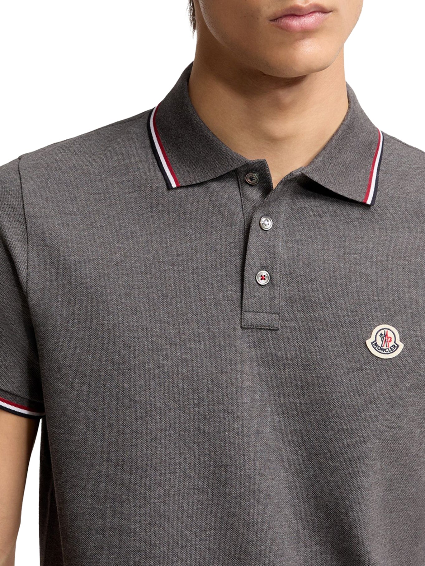 COTTON PIQUET POLO SHIRT WITH TRICOLOR TRIM - Image 6
