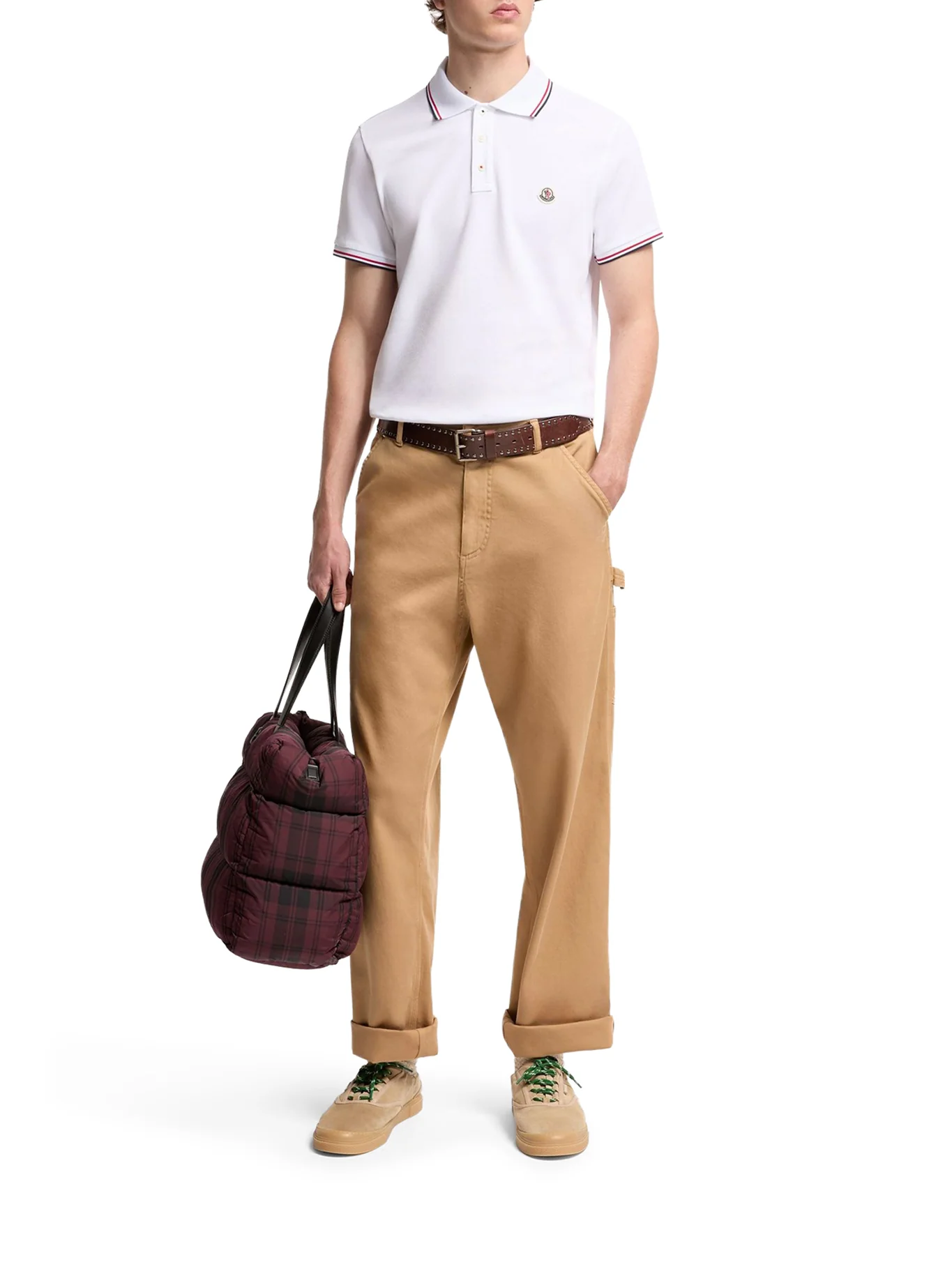 COTTON PIQUET POLO SHIRT WITH TRICOLOR TRIM - Image 2