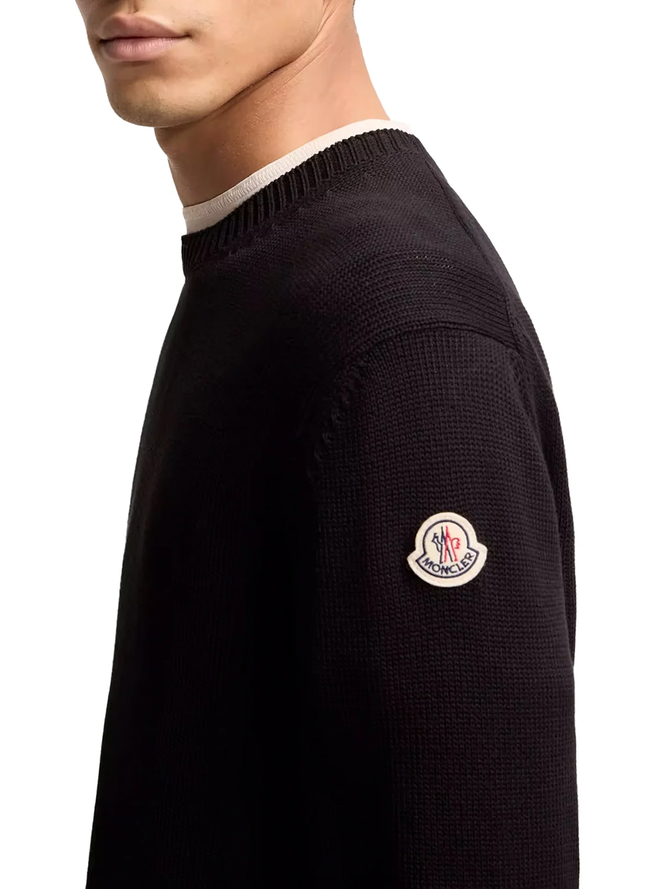 COTTON SWEATER WITH LOGO PATCH - Image 5