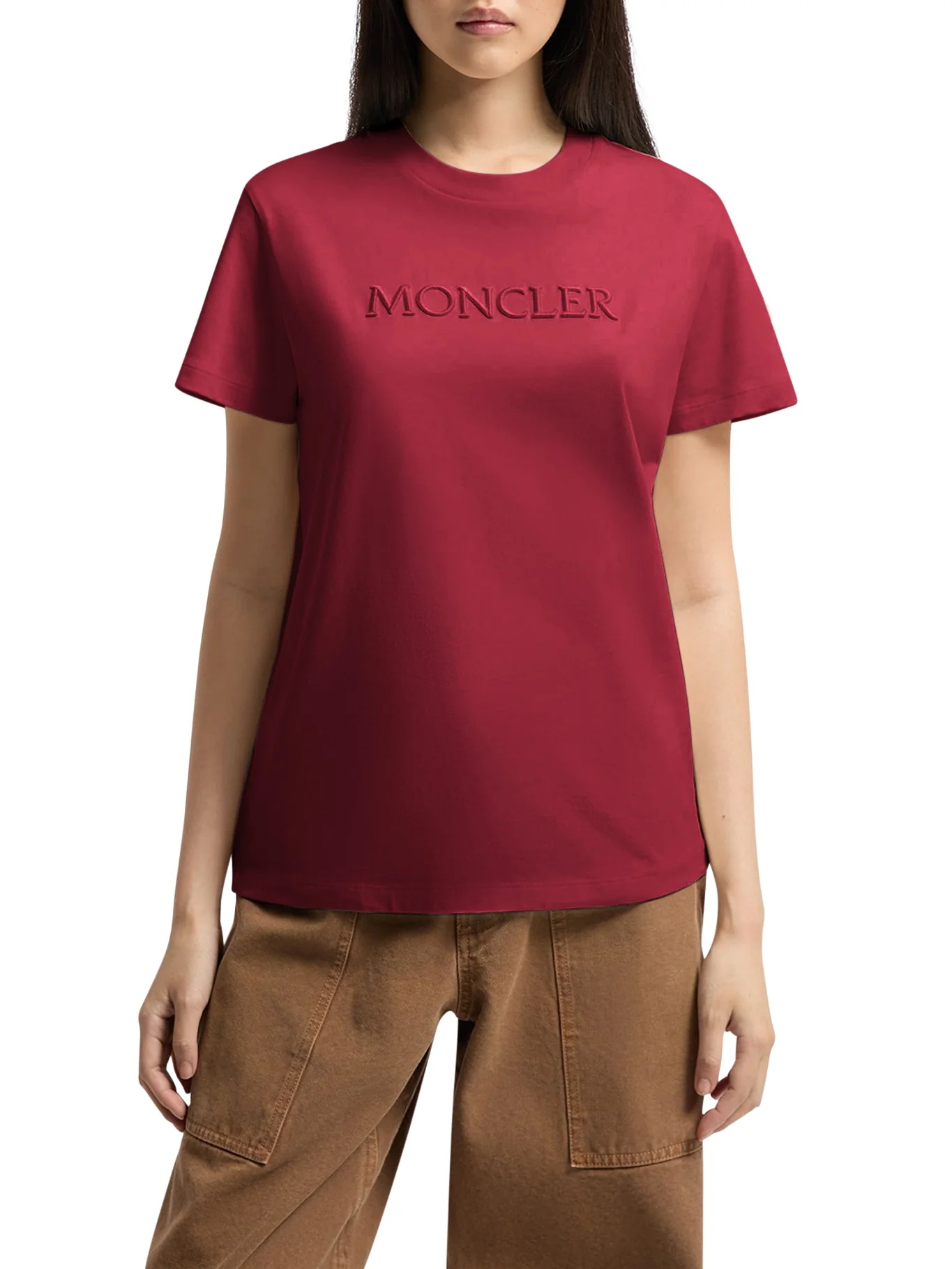 COTTON T-SHIRT WITH EMBROIDERED TONE-ON-TONE LOGO - Image 3