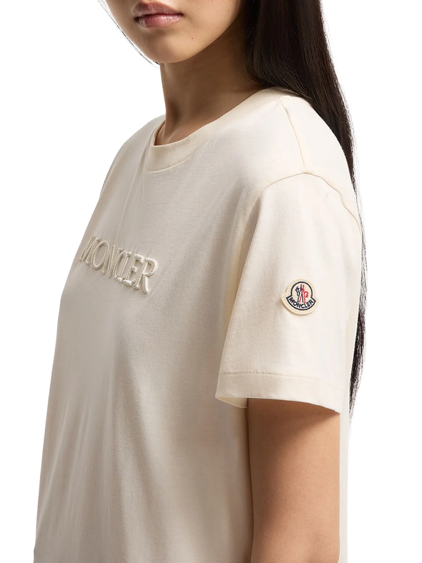 COTTON T-SHIRT WITH EMBROIDERED TONE-ON-TONE LOGO - Image 5
