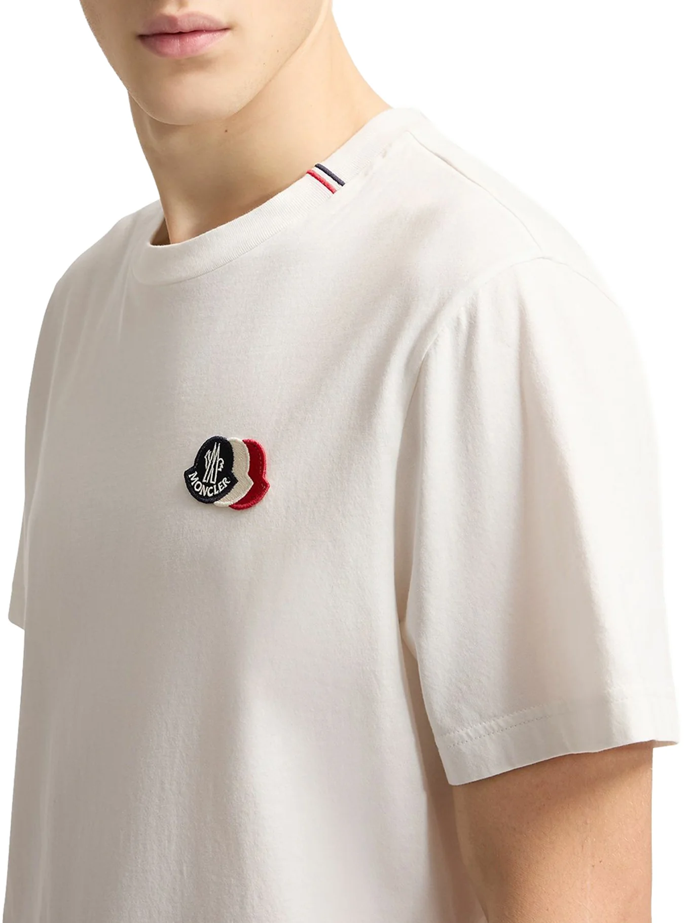 COTTON T-SHIRT WITH EMBROIDERED TRICOLOR LOGO - Image 5
