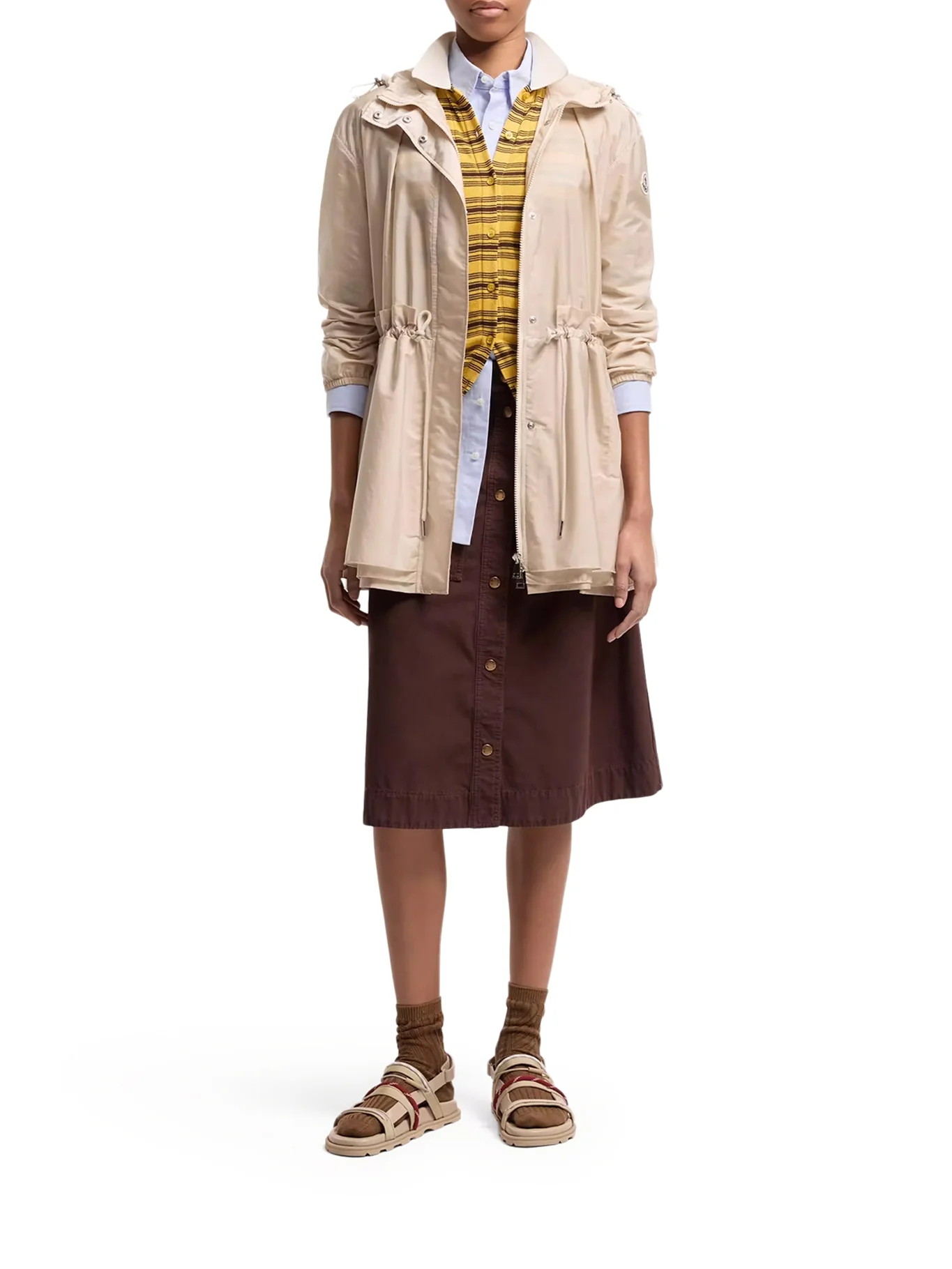 MIDI WETEAU JACKET WITH HOOD AND RUFFLES - Image 2