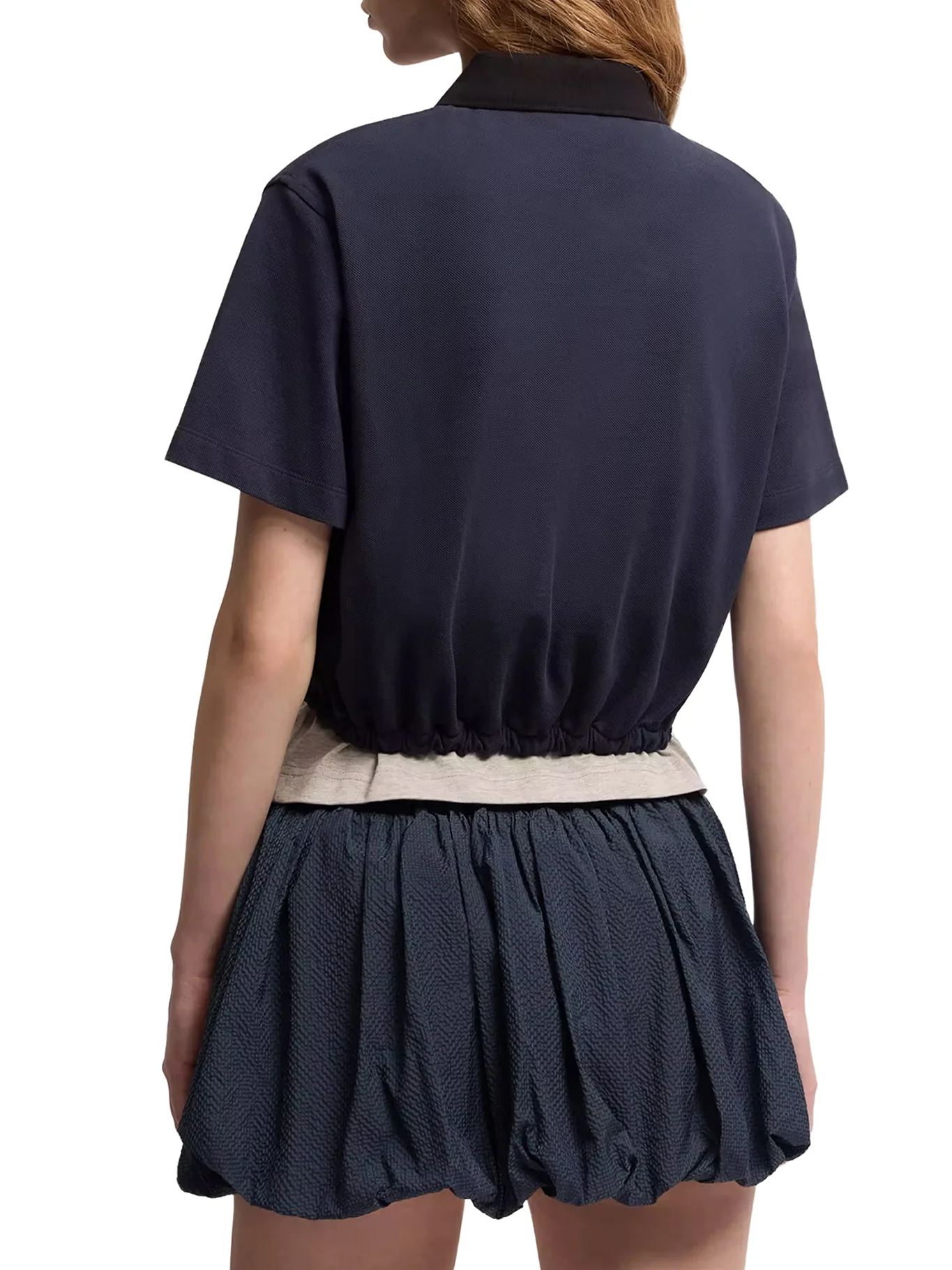 PIQUE POLO SHIRT WITH DRAWSTRING AT THE BOTTOM - Image 4
