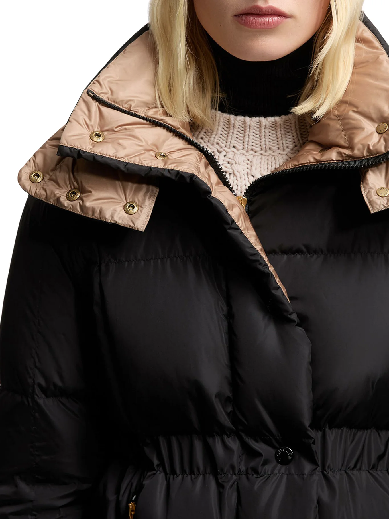 SHORT DOWN JACKET WITH HOOD AND CHECKED QUILTING AGNEUX - Image 5