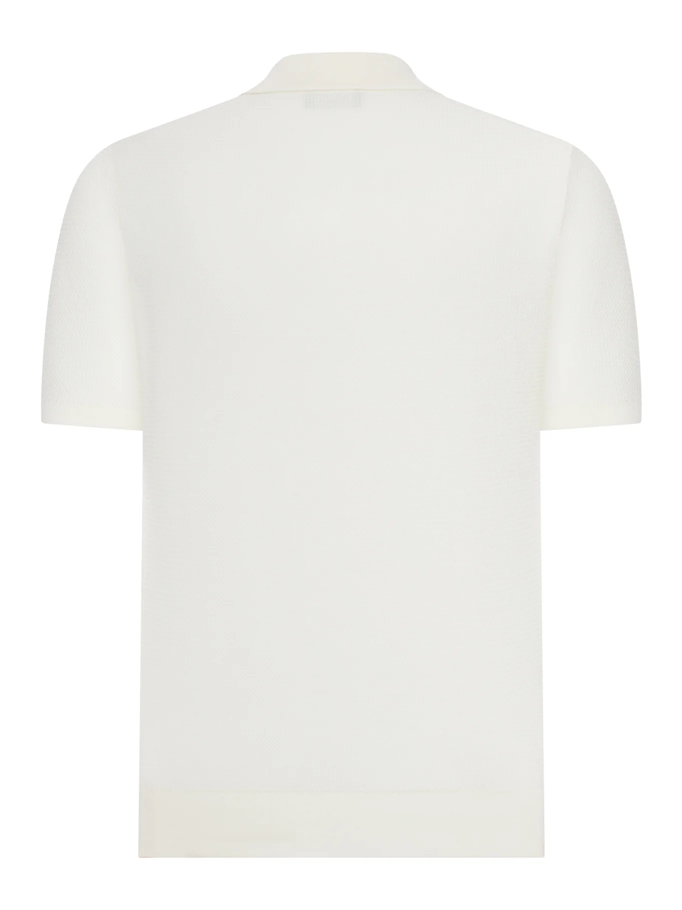 SHORT-SLEEVED SILK AND COTTON POLO SHIRT - Image 2