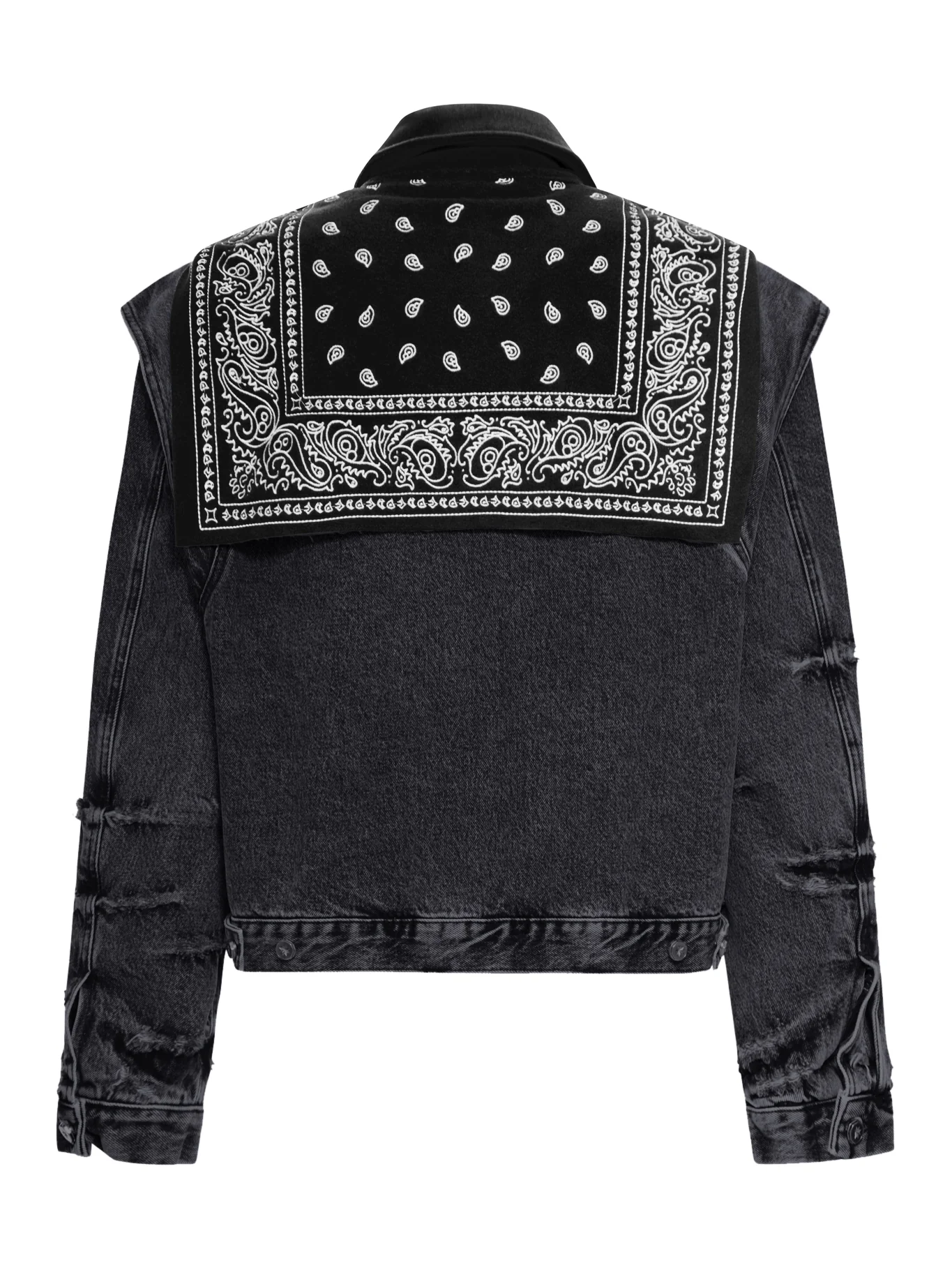 DENIM CAPE JACKET WITH BANDANA EFFECT - Image 2