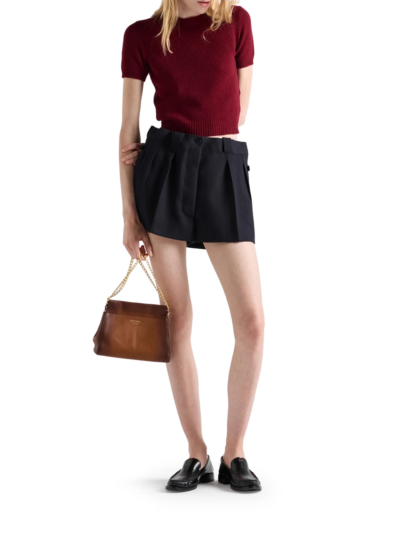 CHEVRON WOOL SHORTS - Image 2
