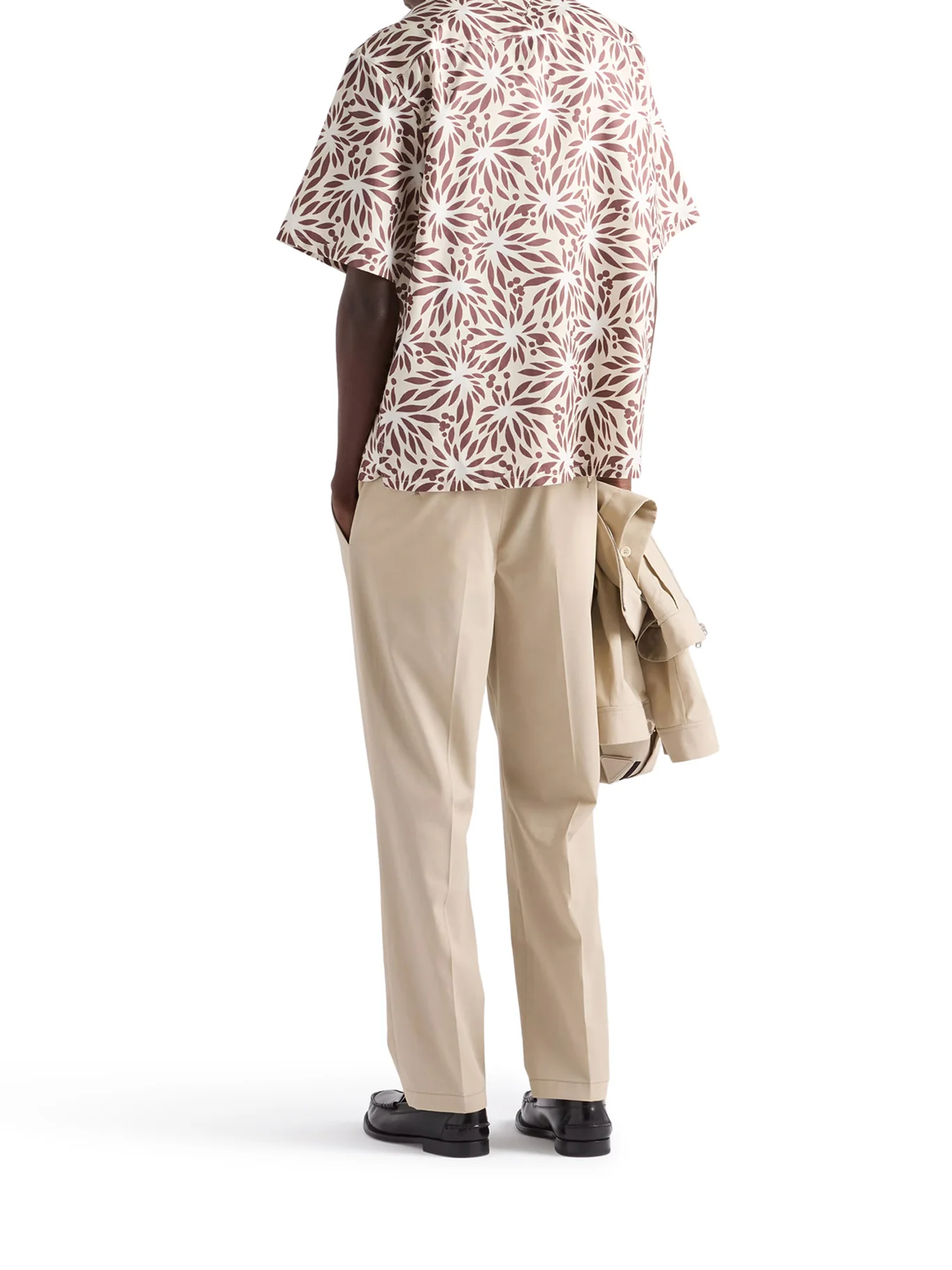 COTTON TROUSERS WITH ENAMELED METAL TRIANGLE LOGO - Image 3