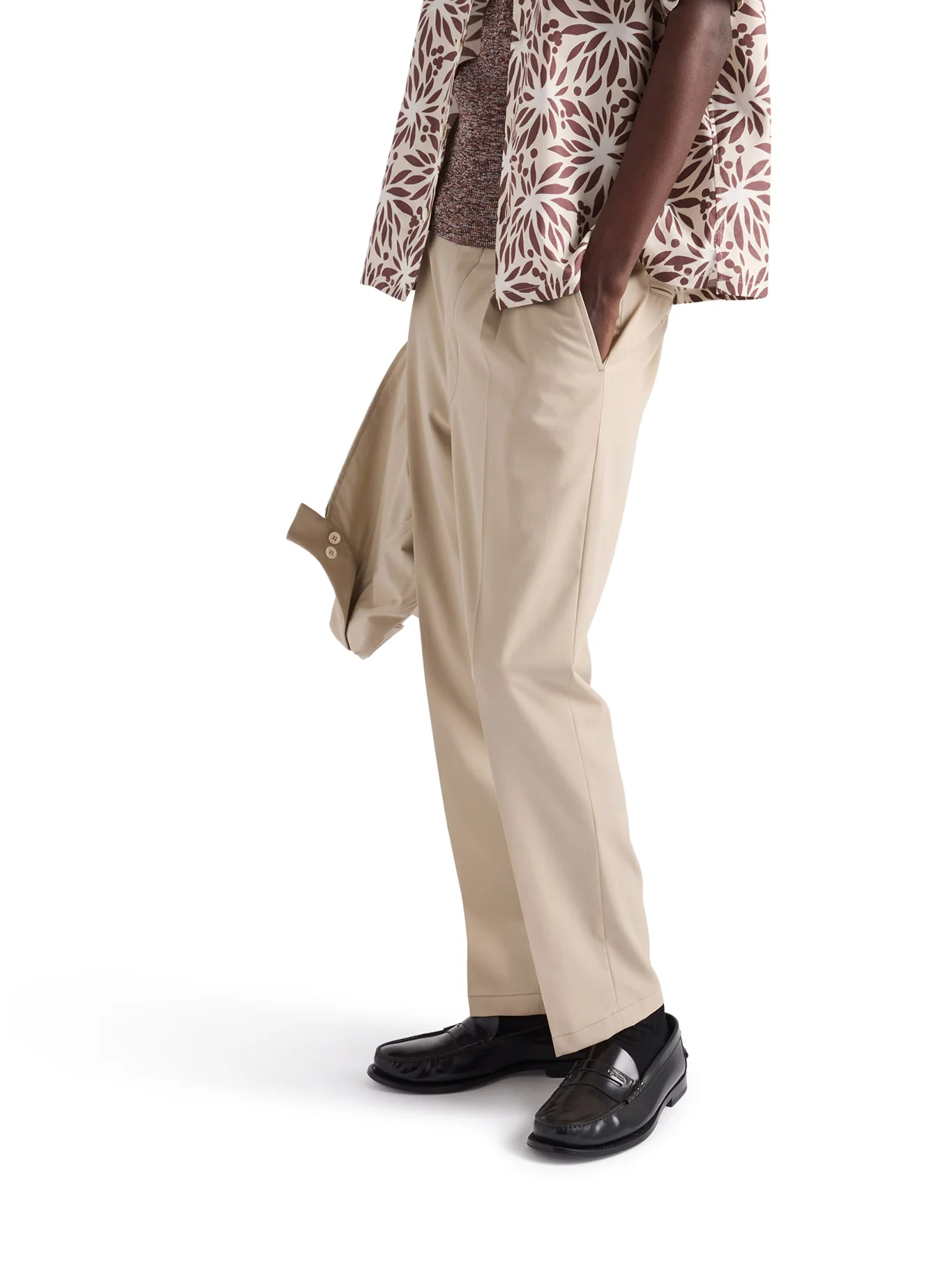 COTTON TROUSERS WITH ENAMELED METAL TRIANGLE LOGO - Image 4