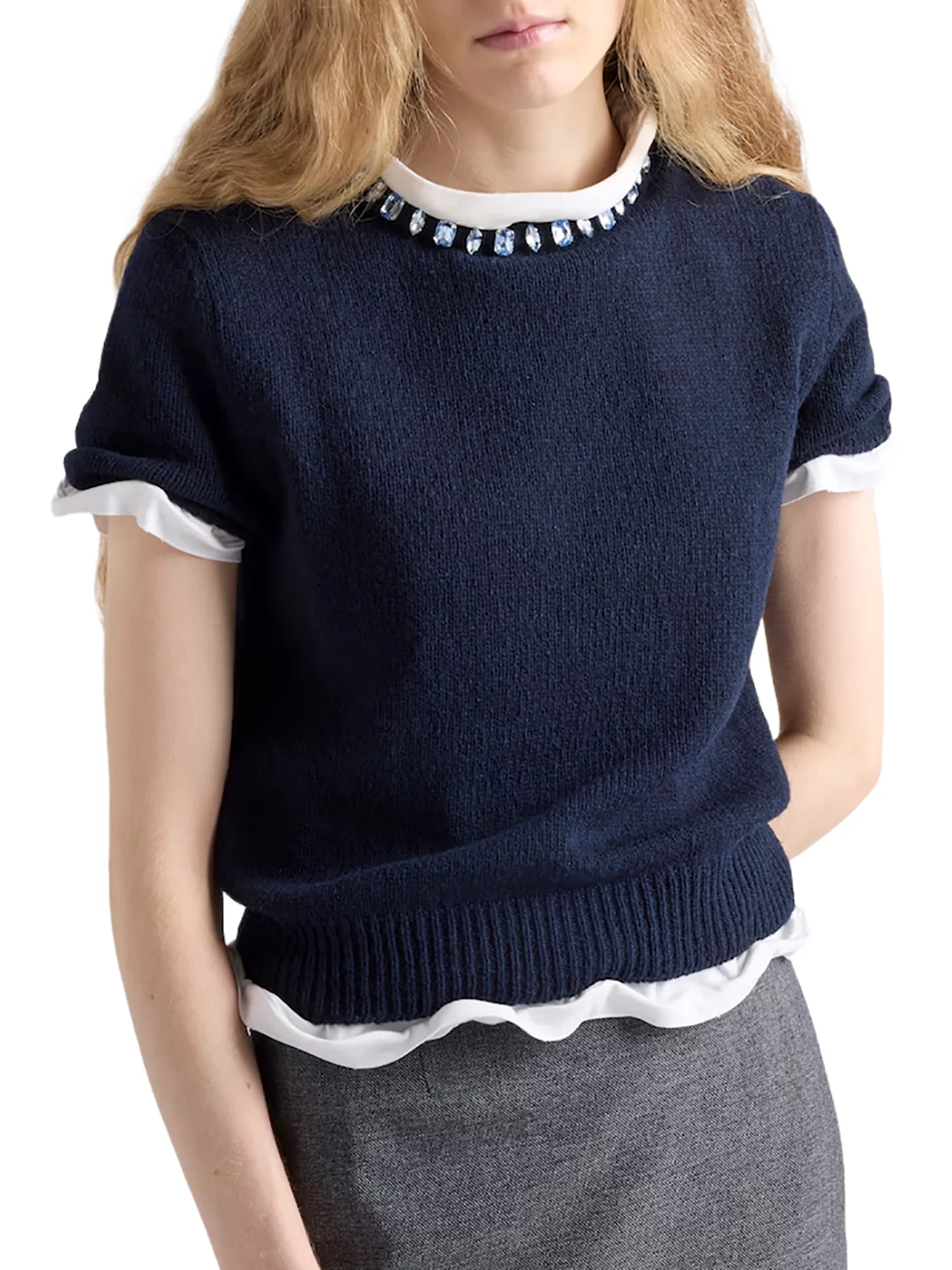 CREW NECK SWEATER IN WOOL AND CASHMERE - Image 3