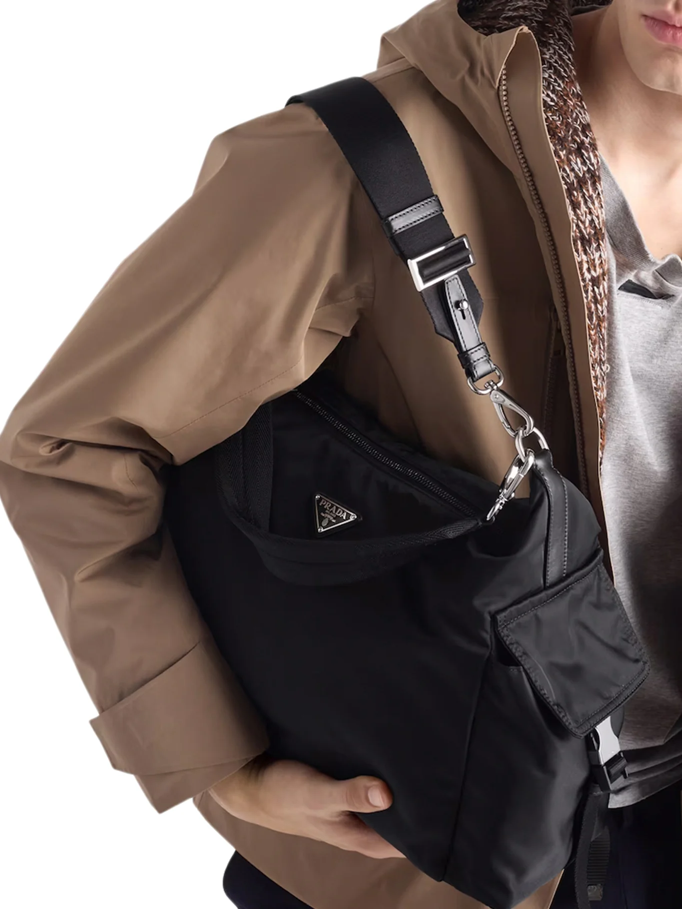 EXPLORE BAG IN RE-NYLON AND LEATHER - Image 3