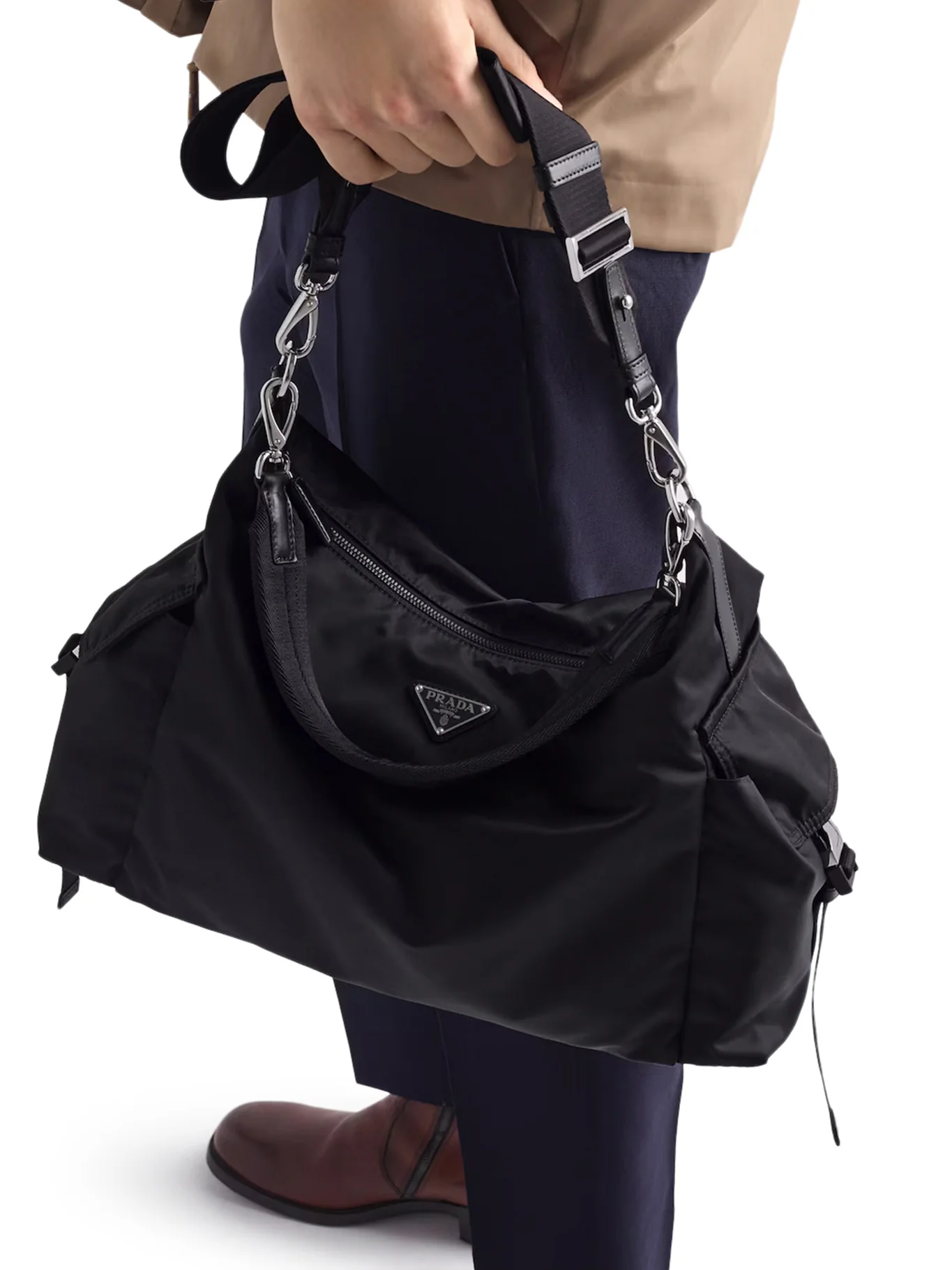 EXPLORE BAG IN RE-NYLON AND LEATHER - Image 4