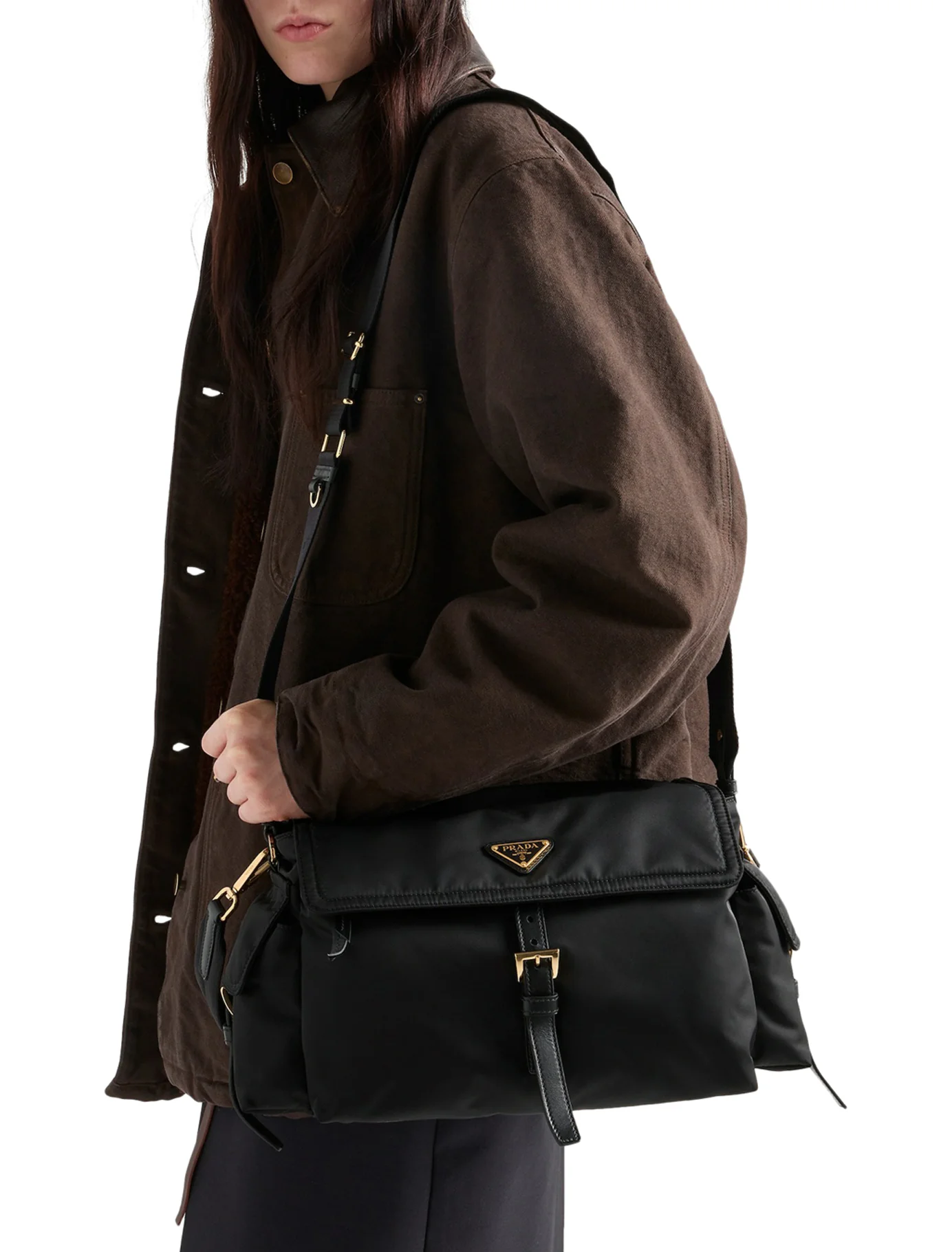 EXPLORE LARGE RE-NYLON BAG WITH FLAP - Image 3