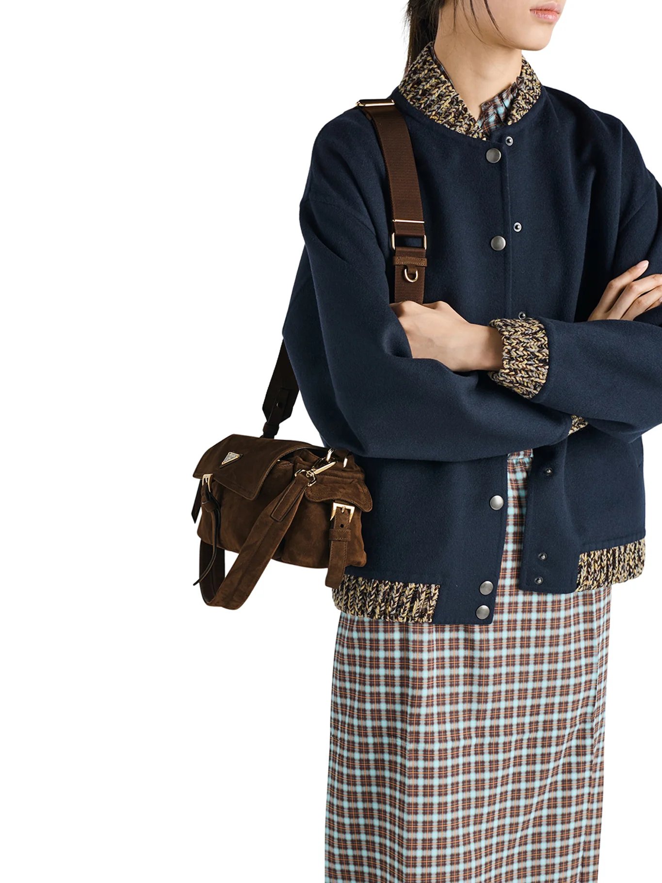 EXPLORE MEDIUM SUEDE SHOULDER BAG - Image 3