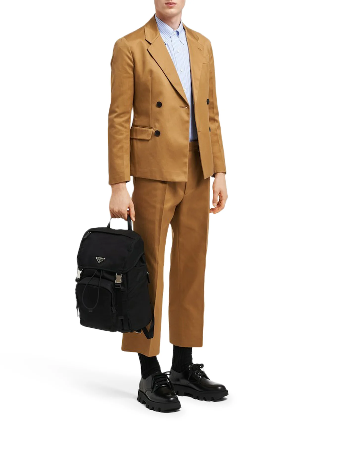 BACKPACK IN RE-NYLON AND SAFFIANO LEATHER - Image 3