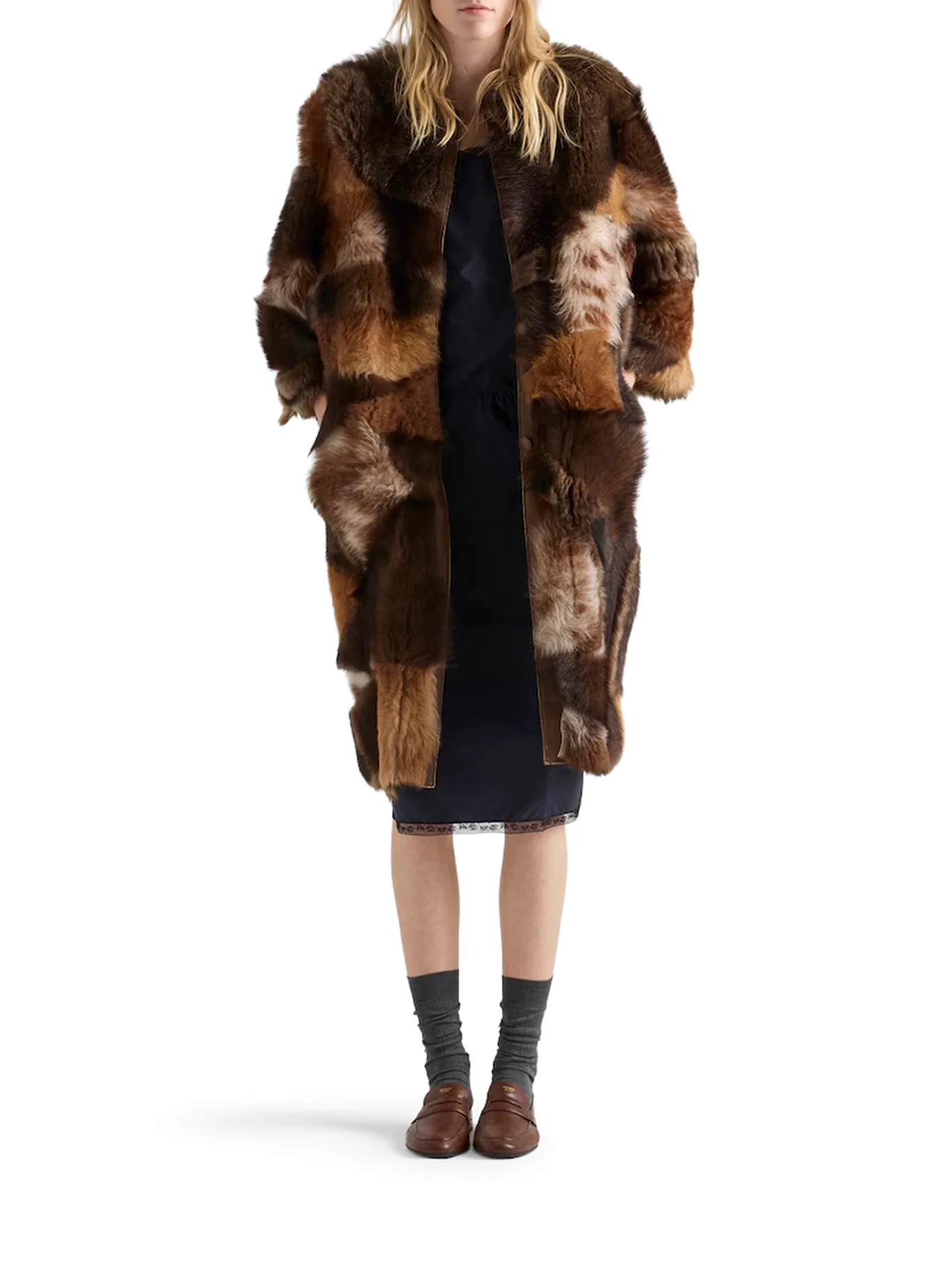 PATCHWORK SHEEPSKIN COAT - Image 2